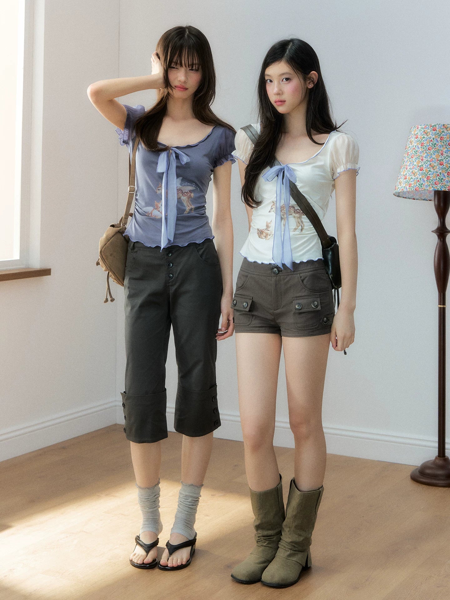 Retro Button Capri Pants