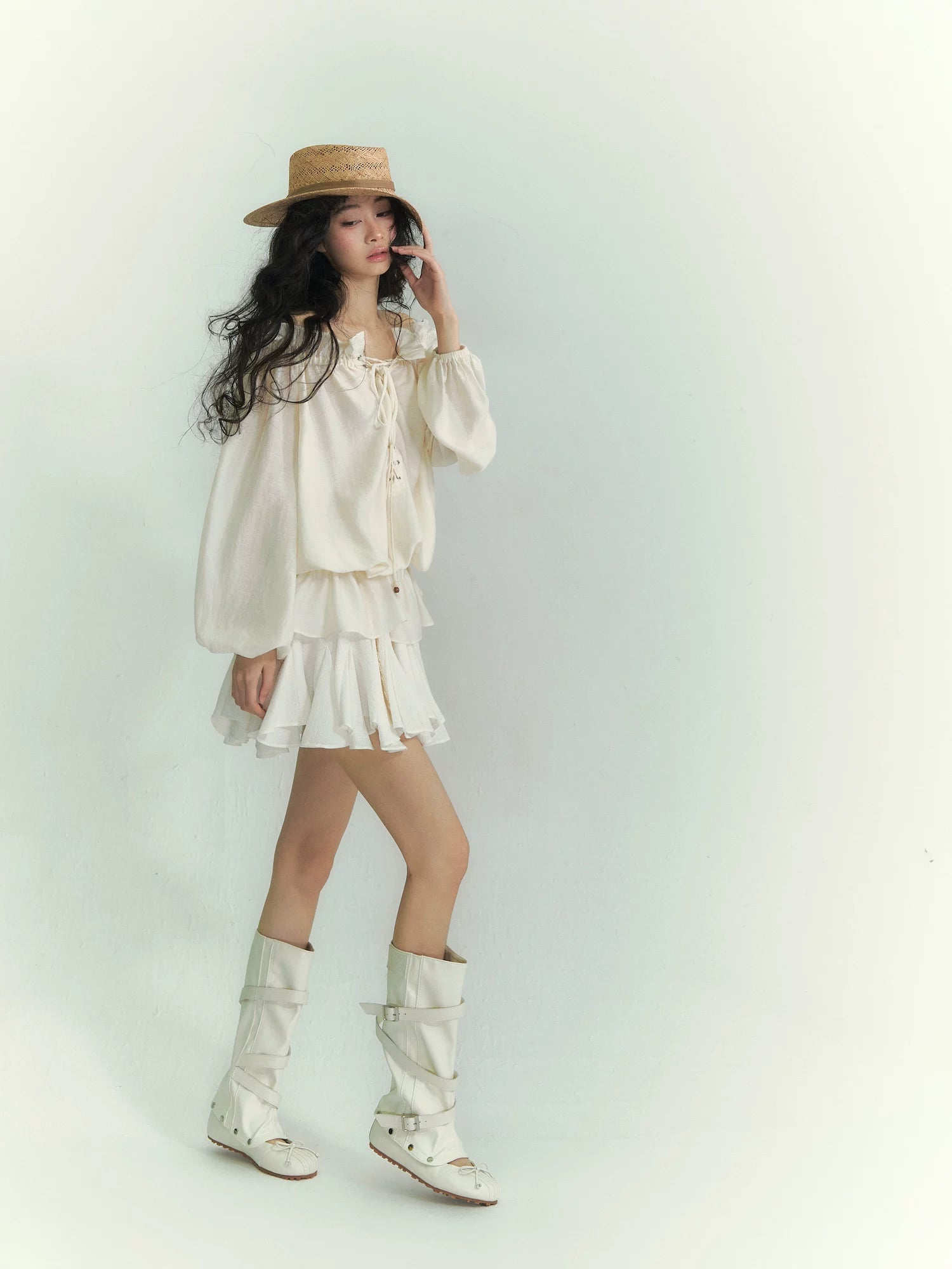 Lace Irregular Hem Skirt