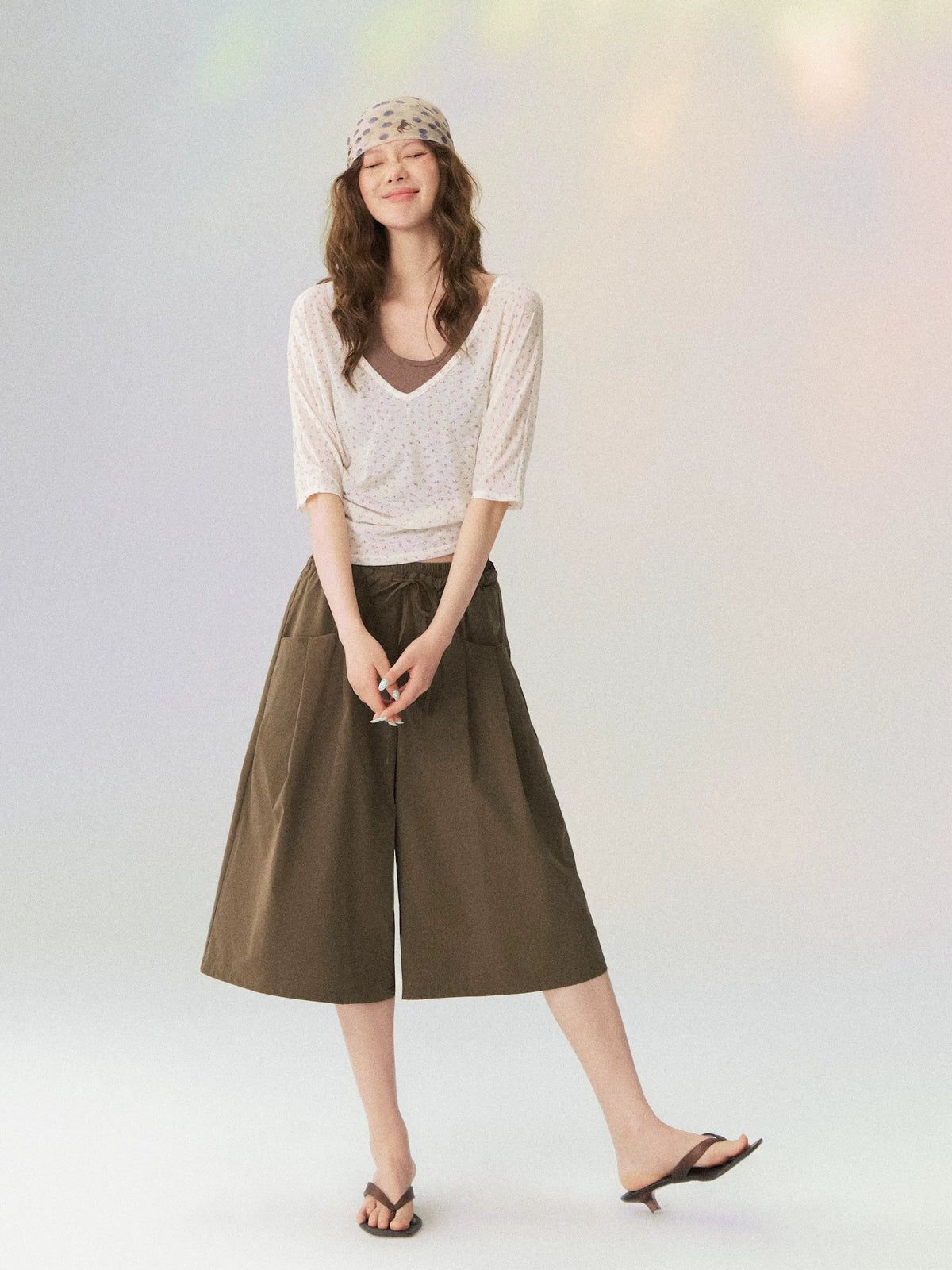 Sheer Layering Half Sleeve T-shirt