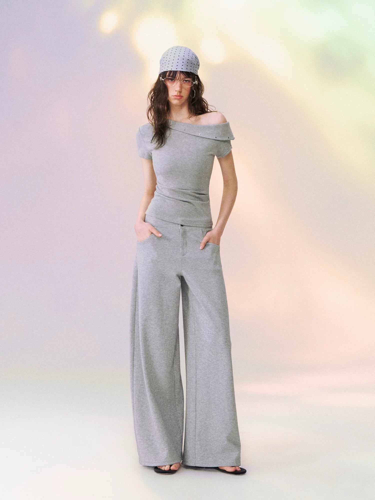 Airy Asym Tee Pants Set