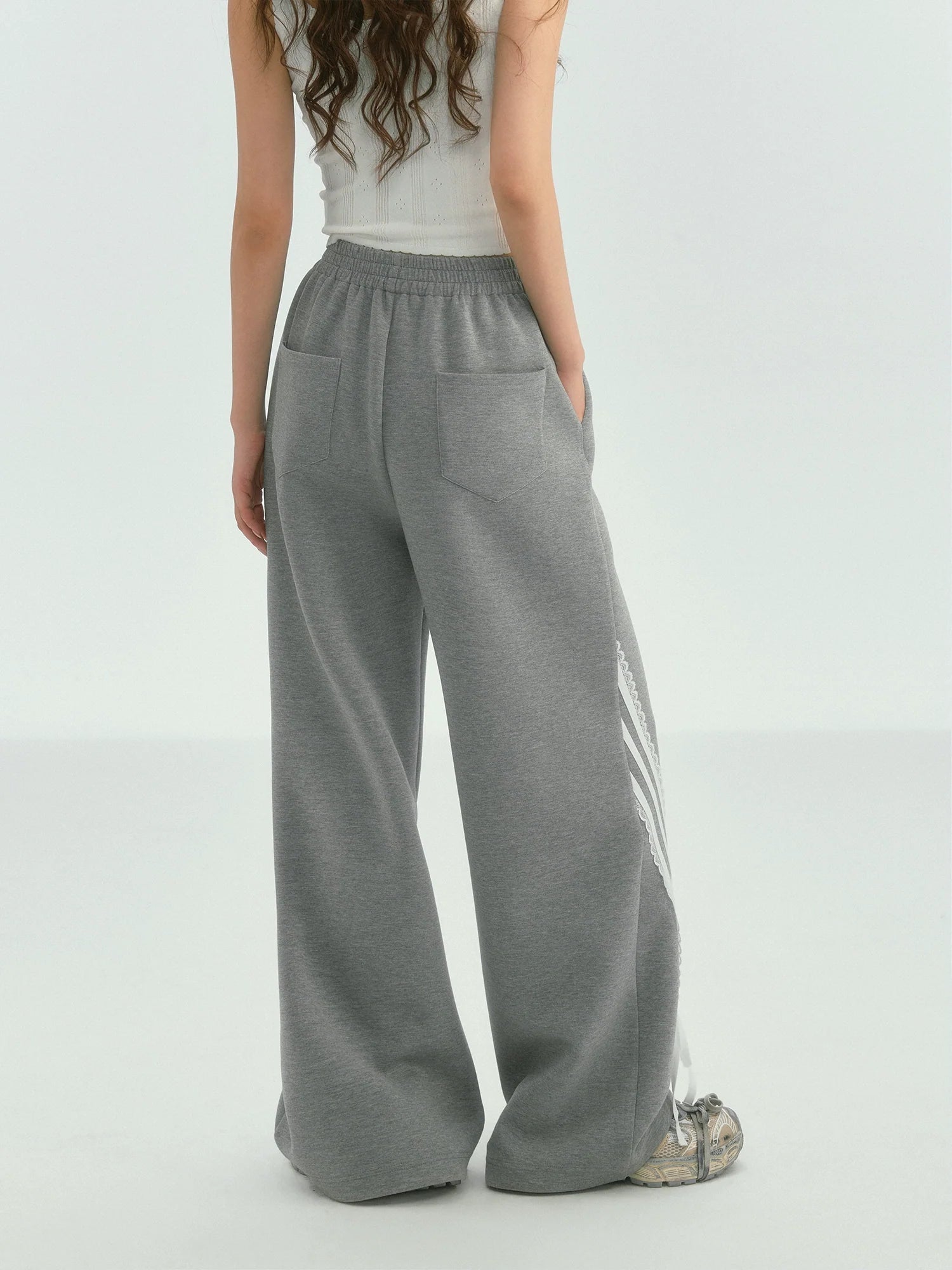 Lace Butterfly Knot Casual Long Pants