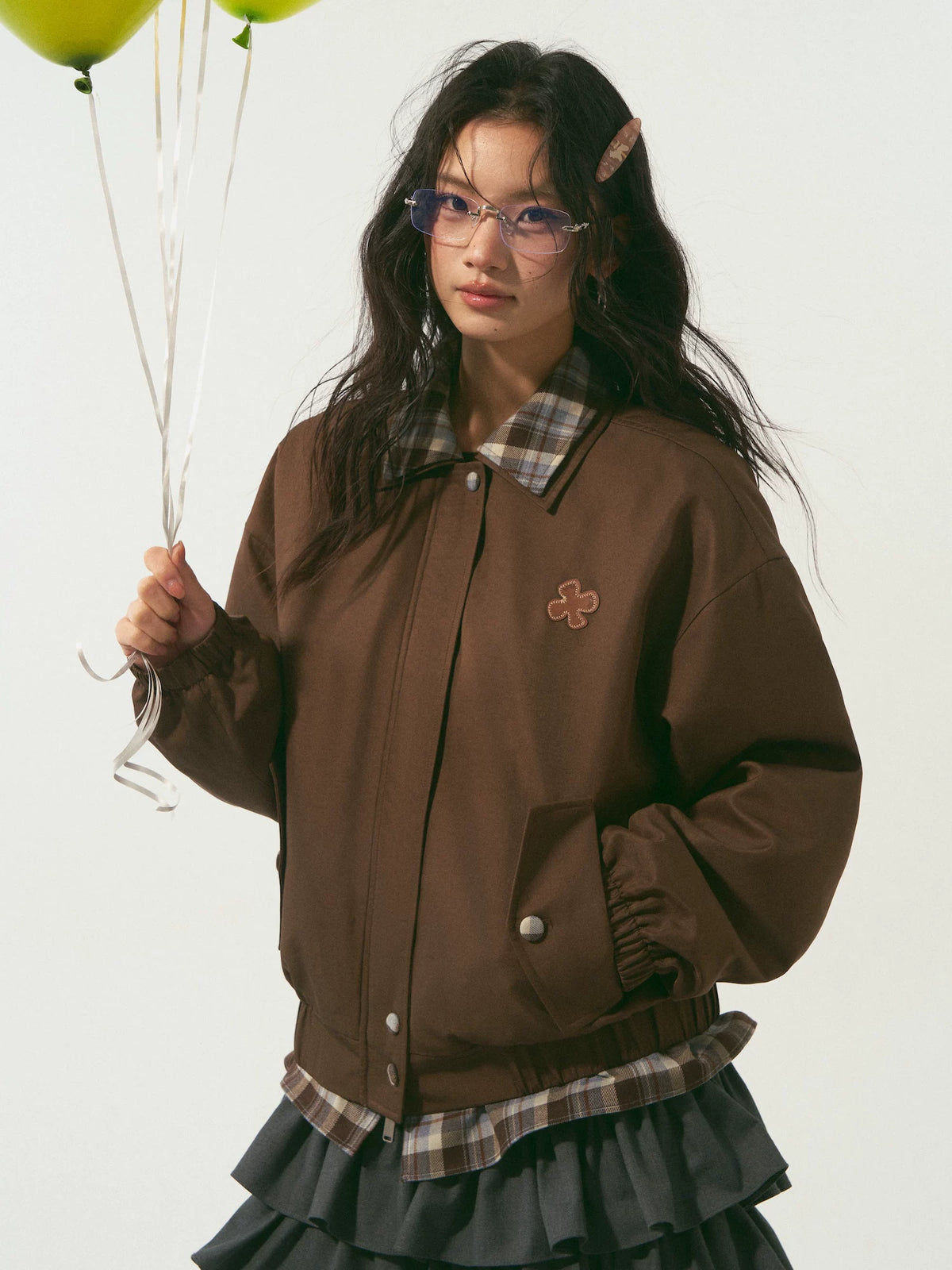 Brown Layered Collar Jacket