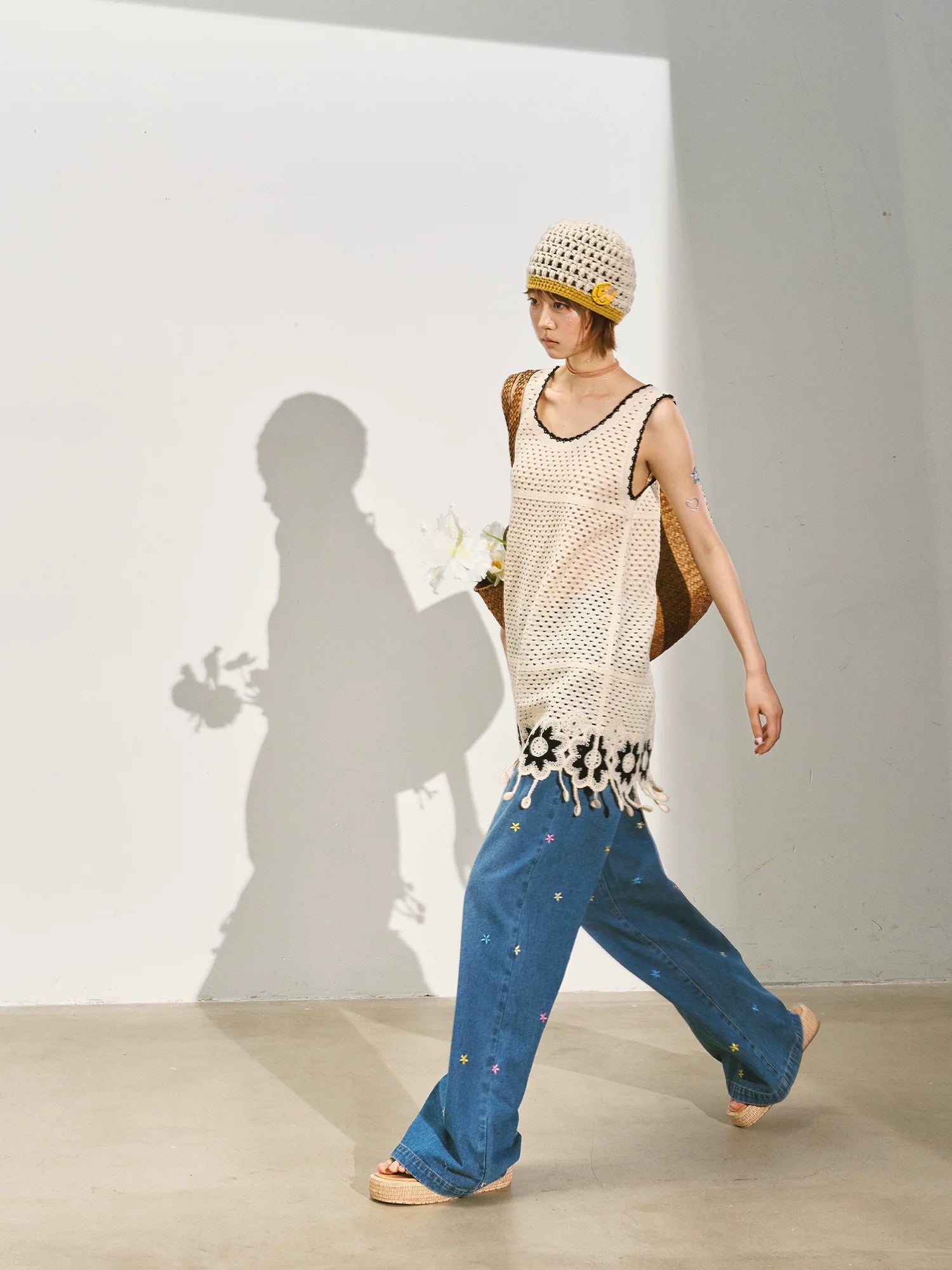 Lace Hollow Out Sleeveless Mini Dress