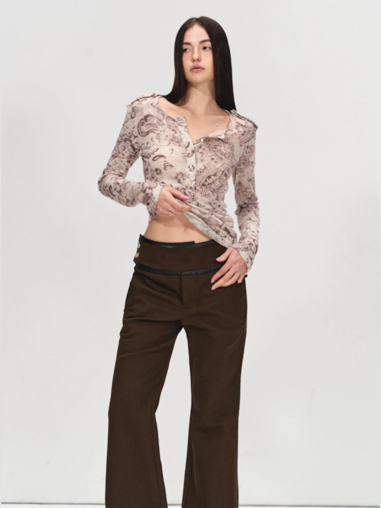 Paisley Henley Long Sleeve Tee