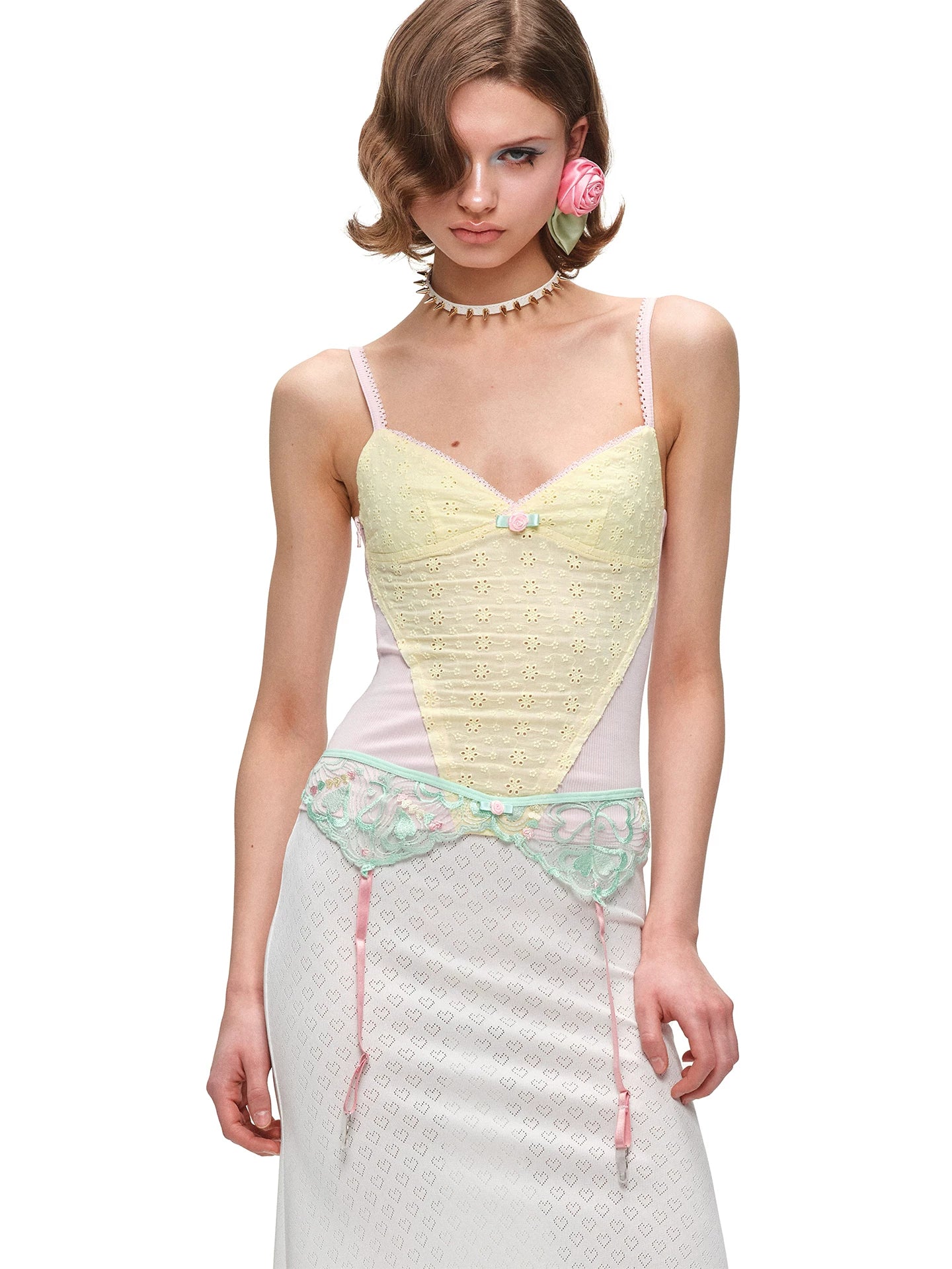 Rose Jacquard V-Neck Camisole