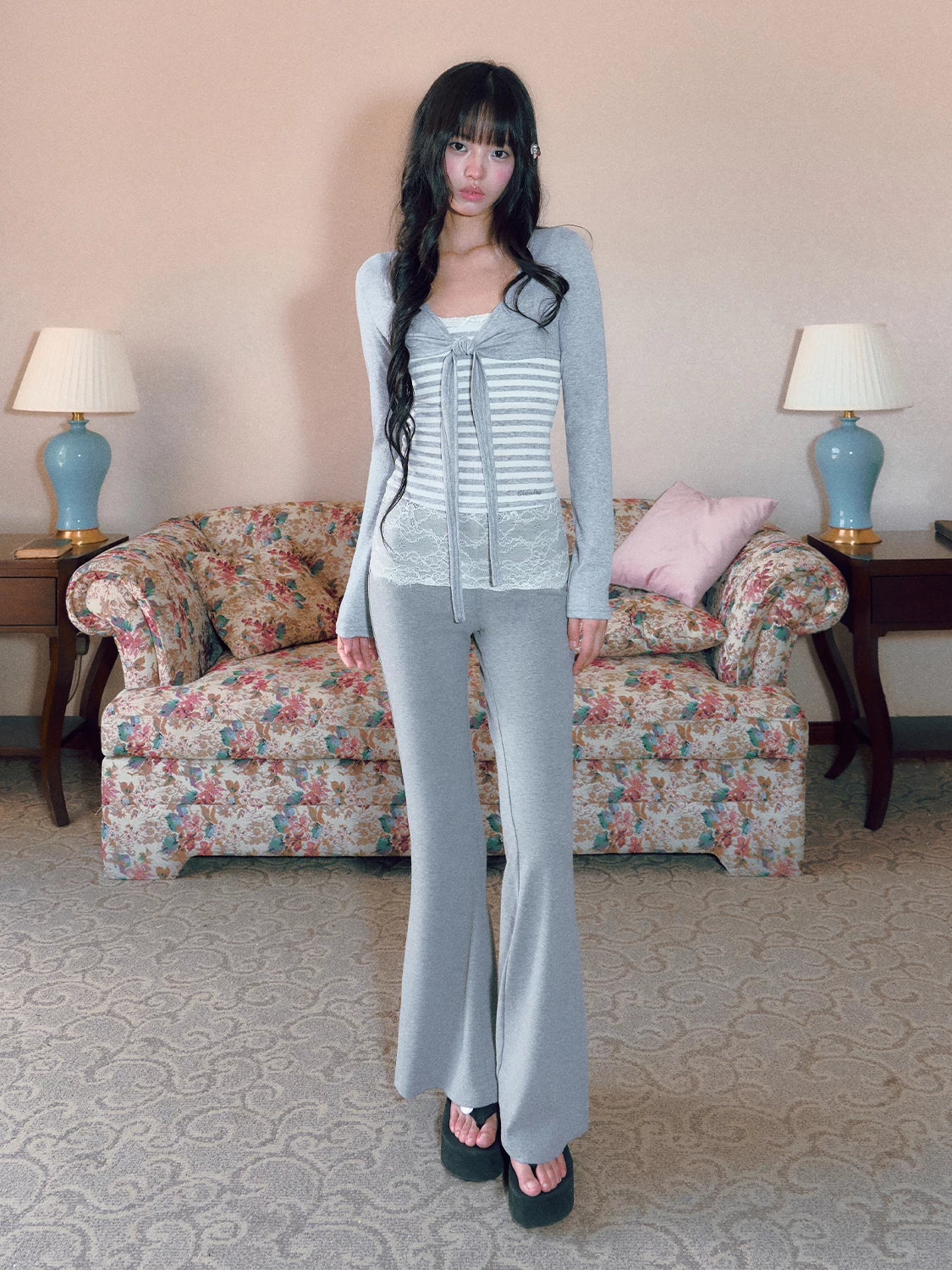 Stripe Lace Set