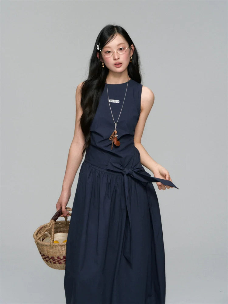 Sleeveless Tie-Waist A-Line Sundress