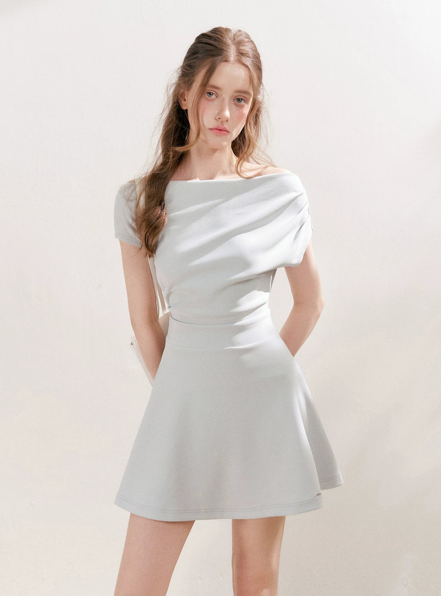 Off-shoulder Asymmetrical Bow Dress