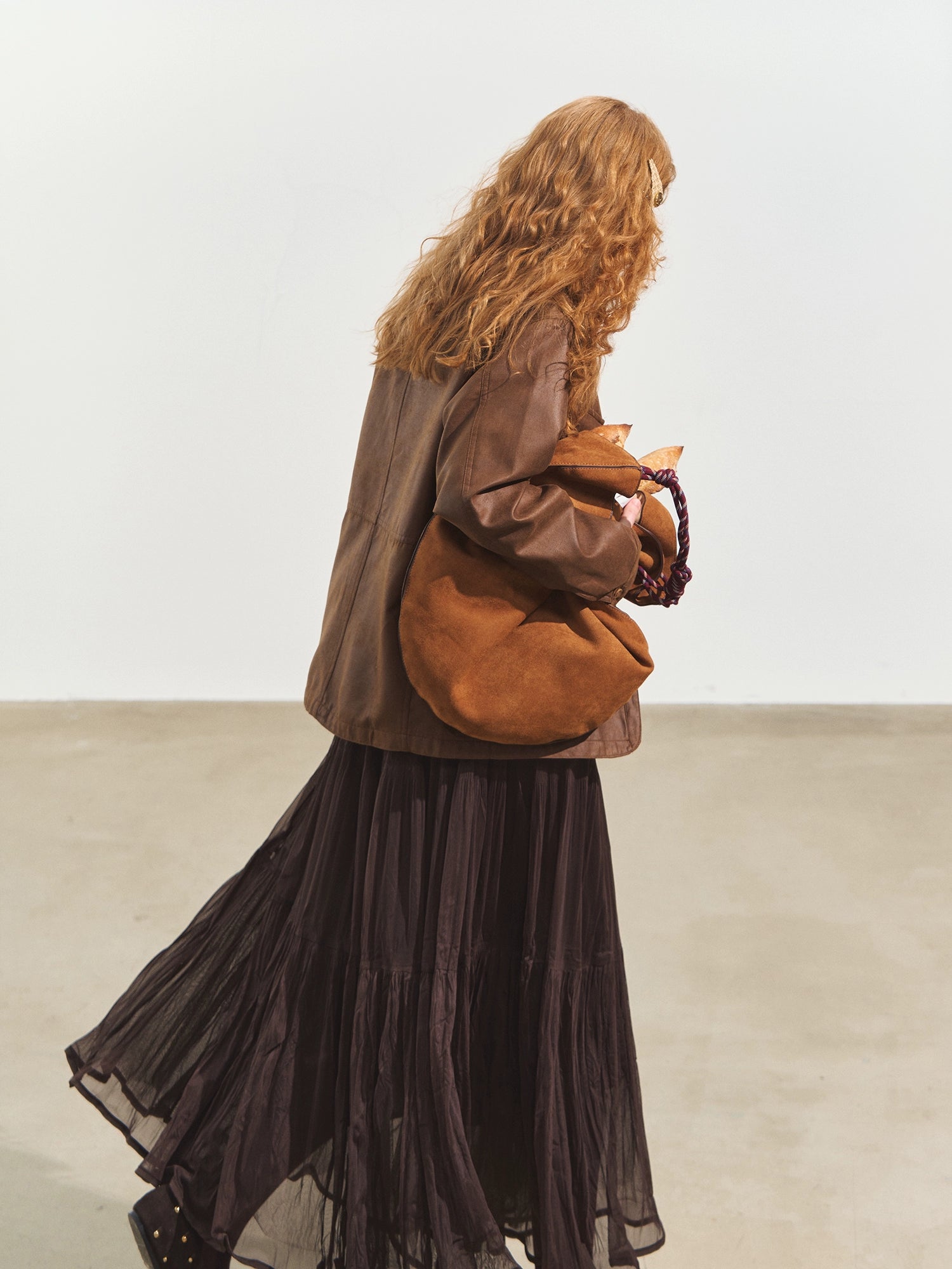 Multi-Pocket Suede Jacket