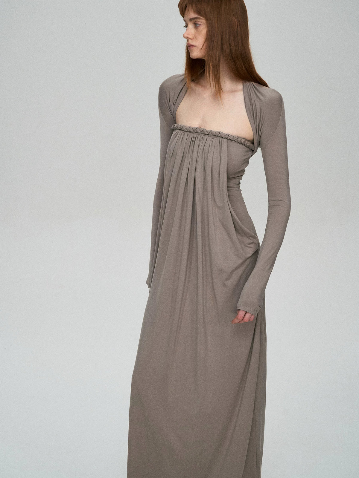 Lyocell Sculpted Pleated Dress