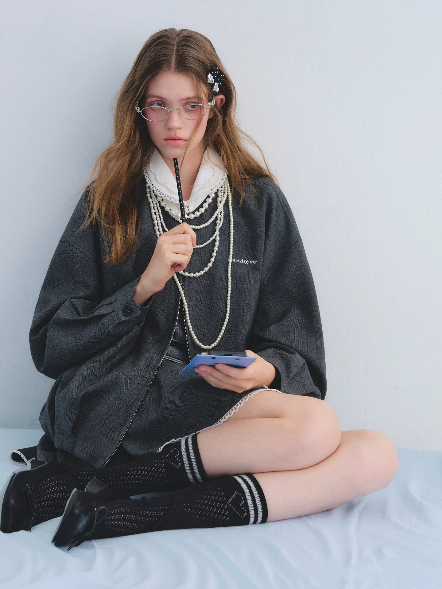 Ruffle Collar Jacket Set