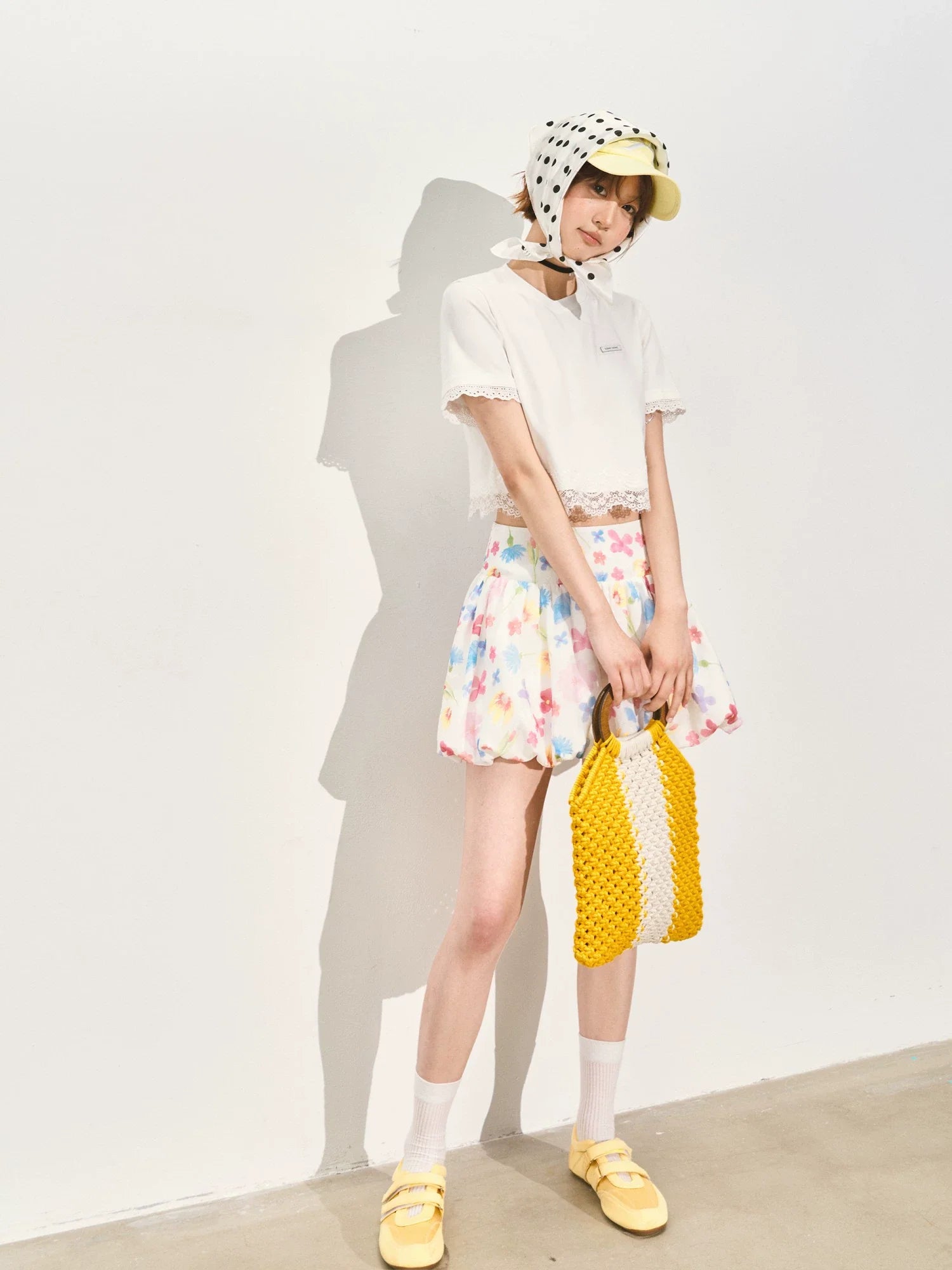 A-Line Bubble Pleated Short Skirt