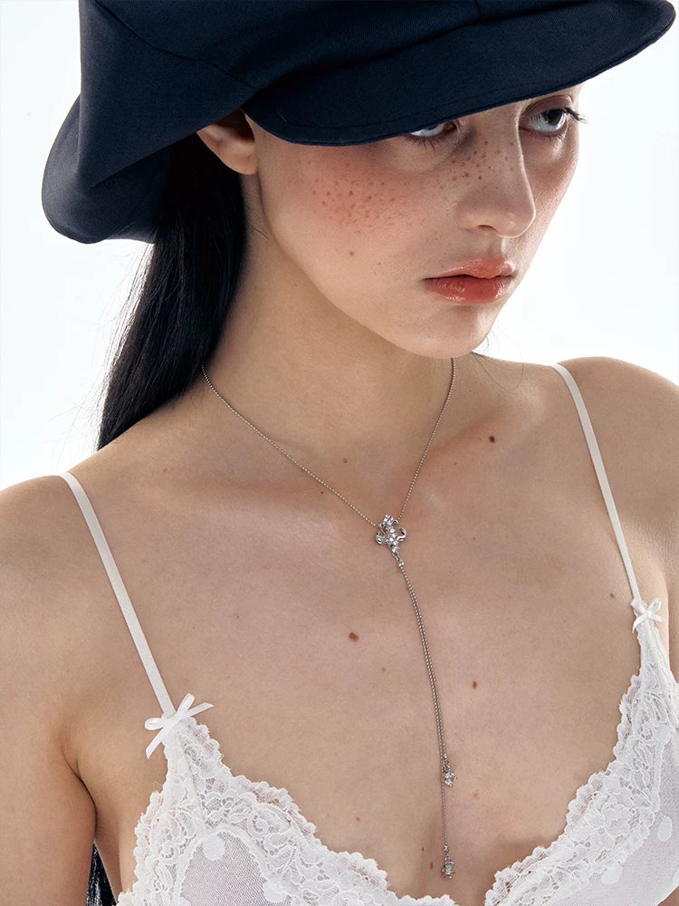 Iris Zircon Tassel Necklace