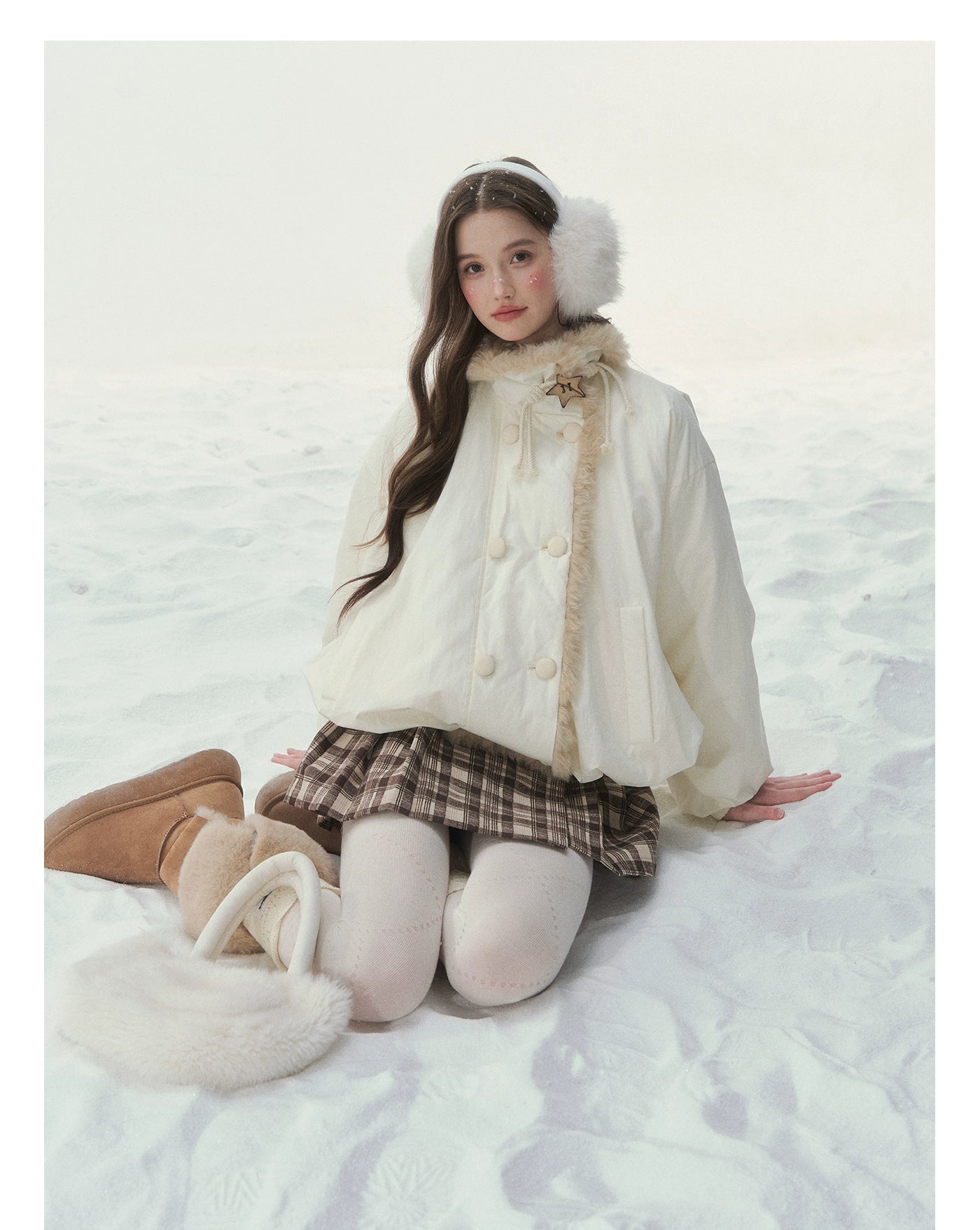 "Star Birch" Double-Breasted Down Puffer