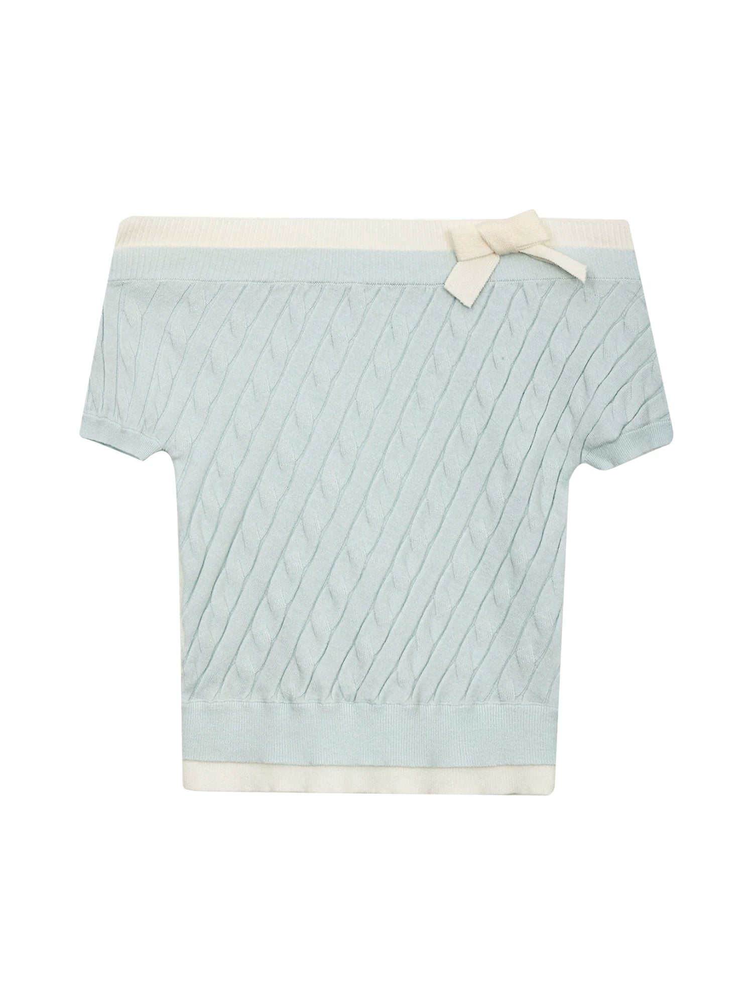 Cable Knit Off-Shoulder Top