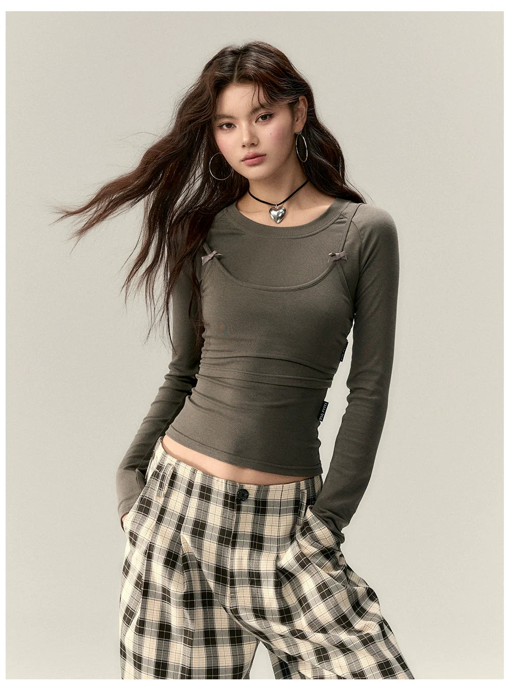 Butterfly Bow Vest & Base Layer T-Shirt Long-Sleeve Set