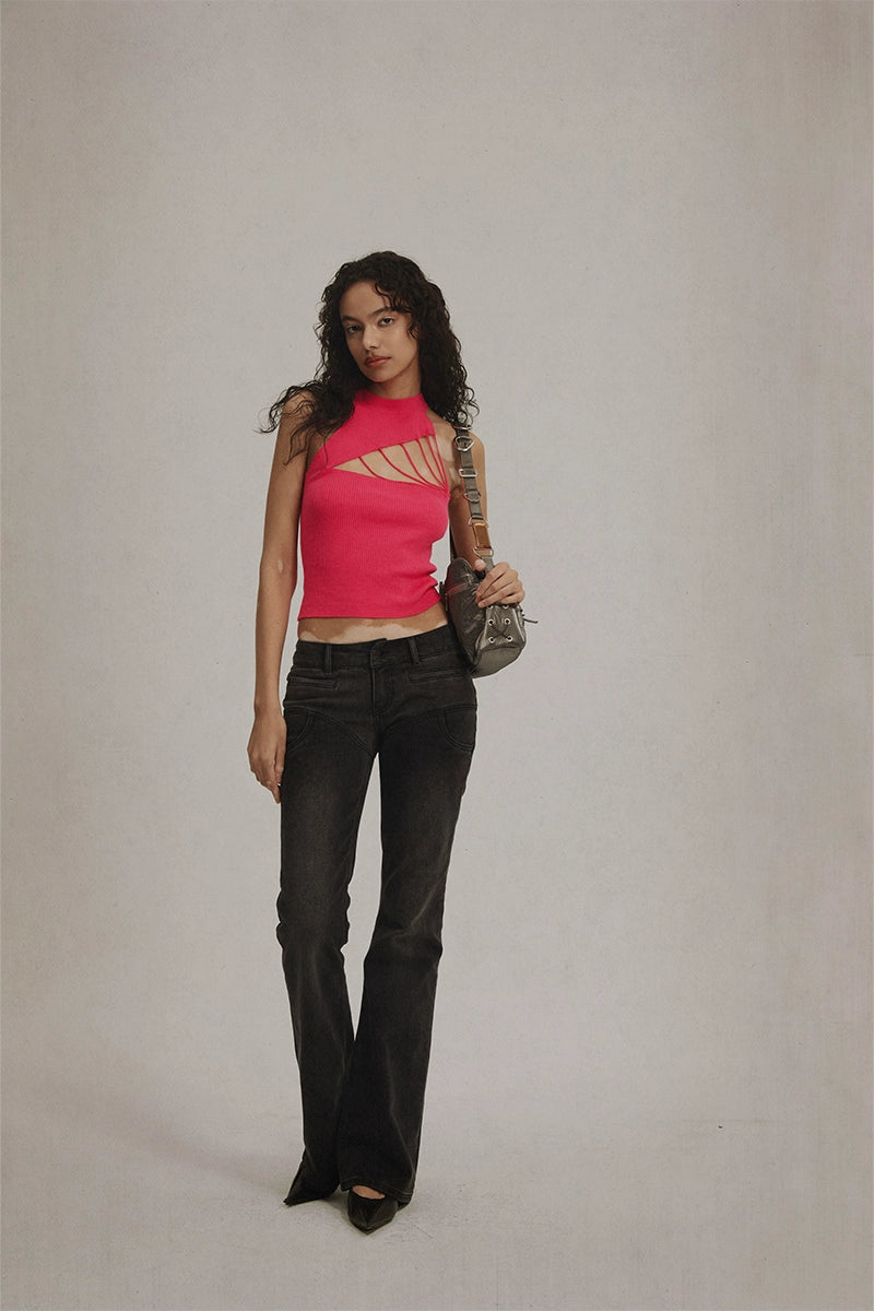 Tri-Color Textured Knit Pullover