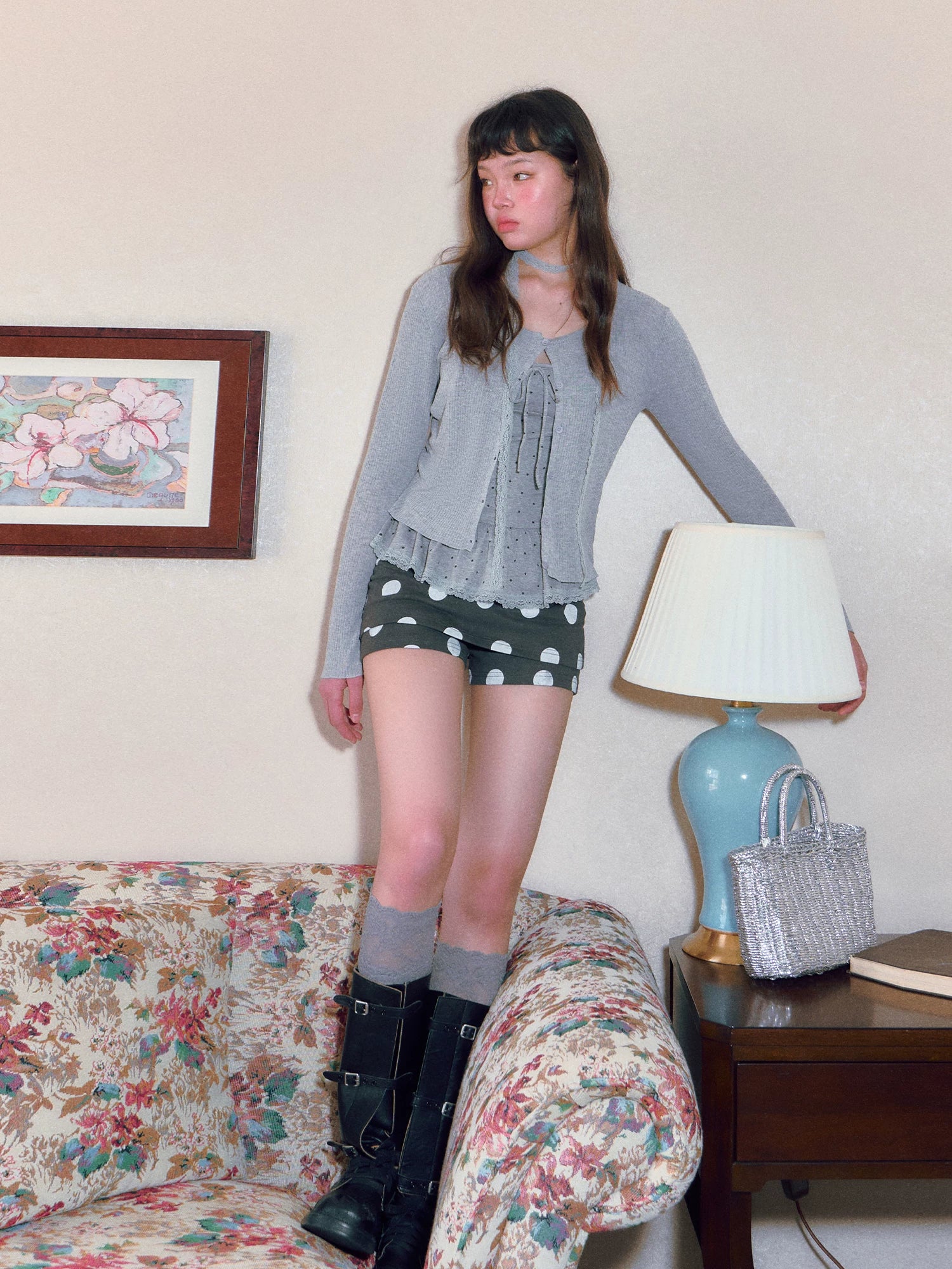Polka Dot Lace Twinset