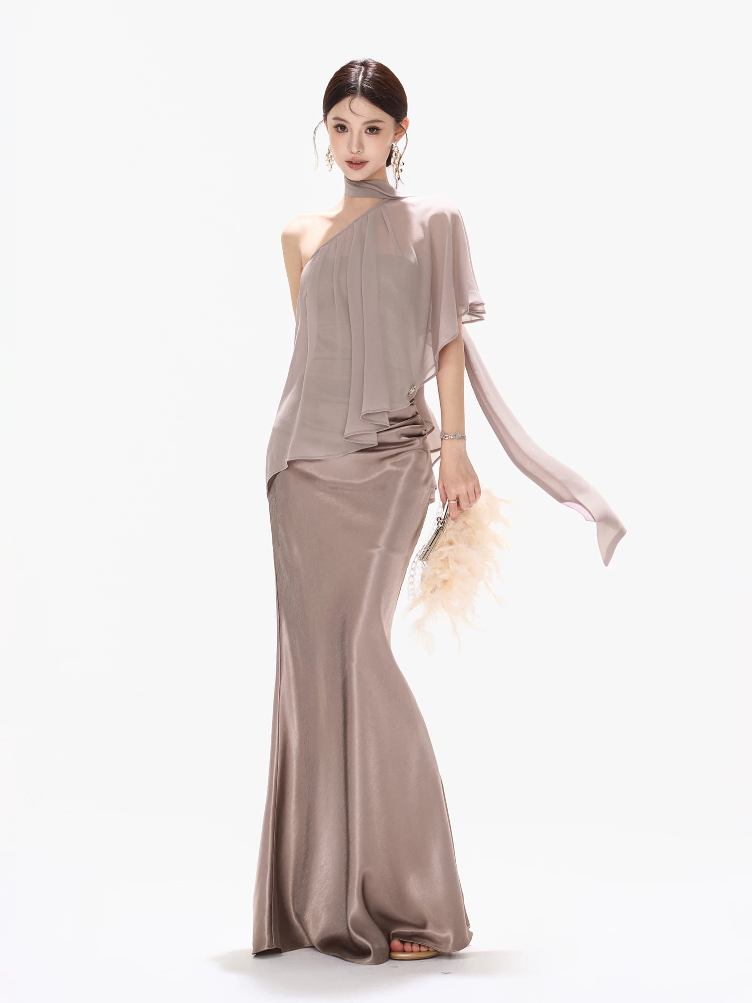 Draped Chiffon Halter Top
