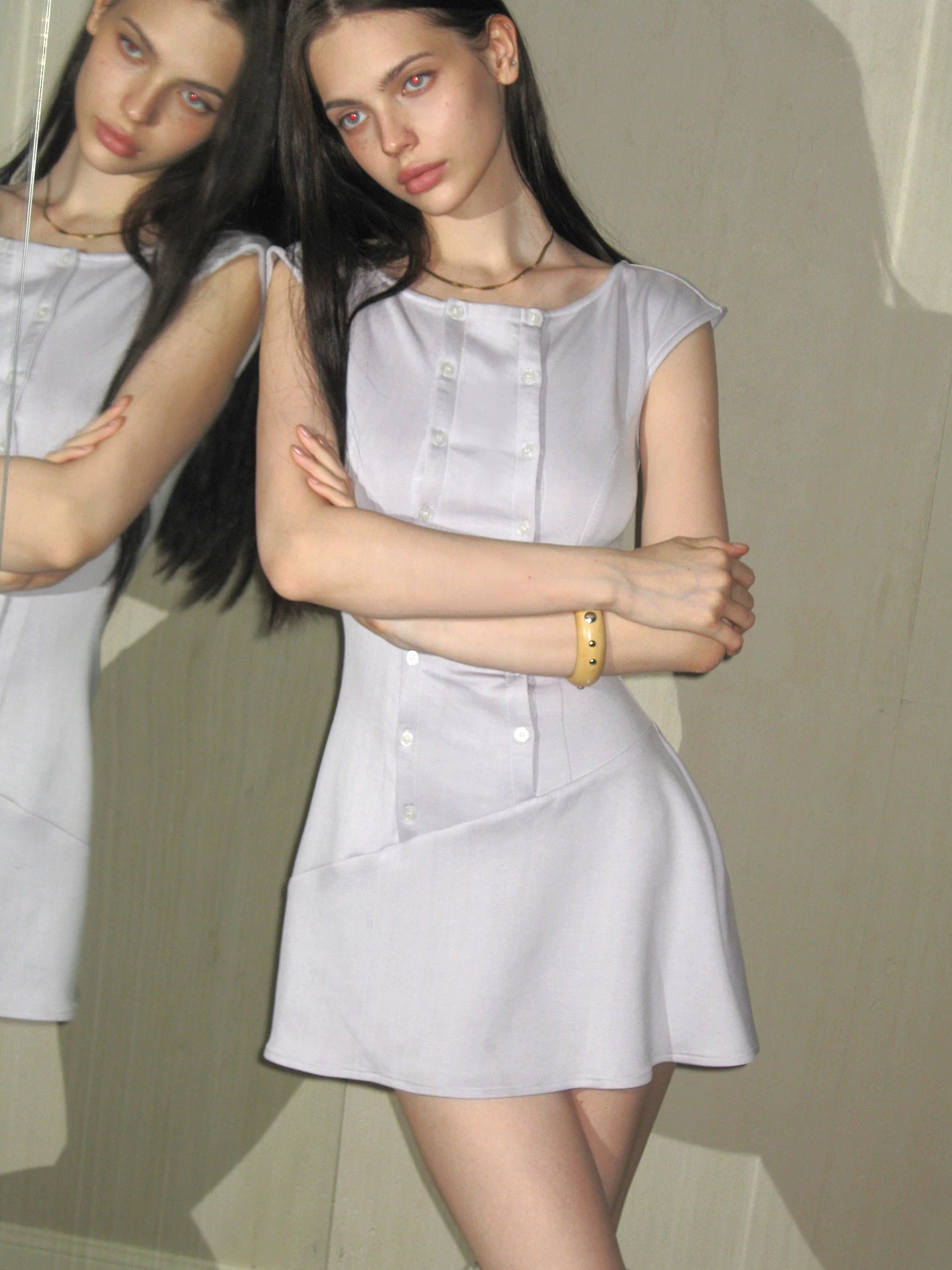 Double Button Dress
