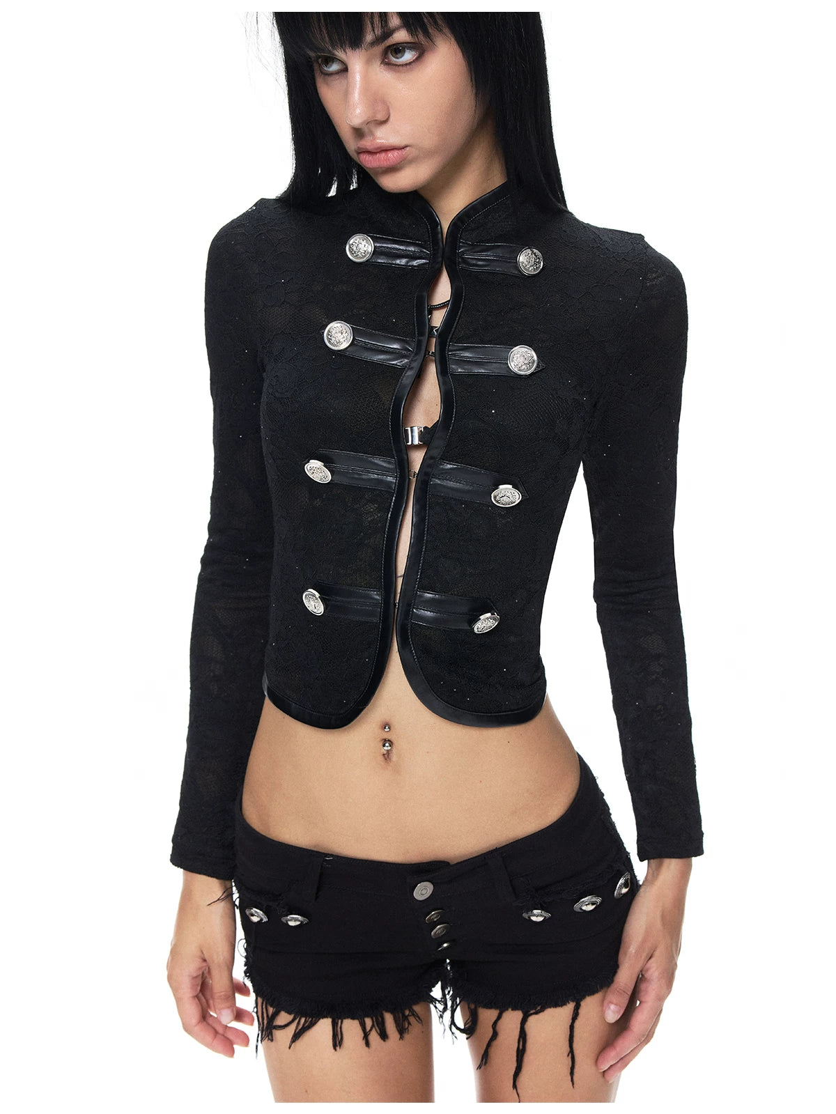 Gothic Jacquard Metal Cardigan