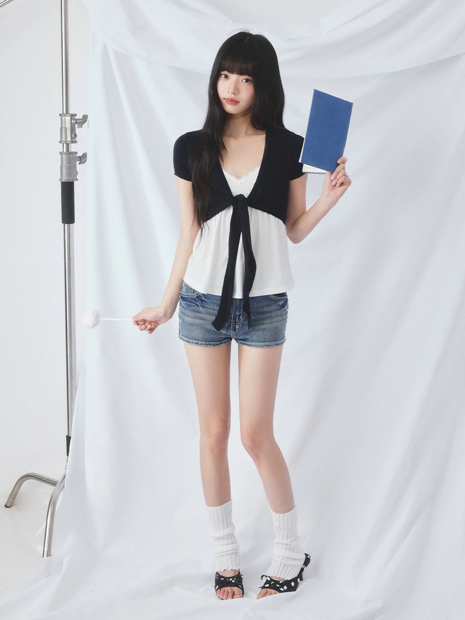 Tie Cardigan Camisole Set