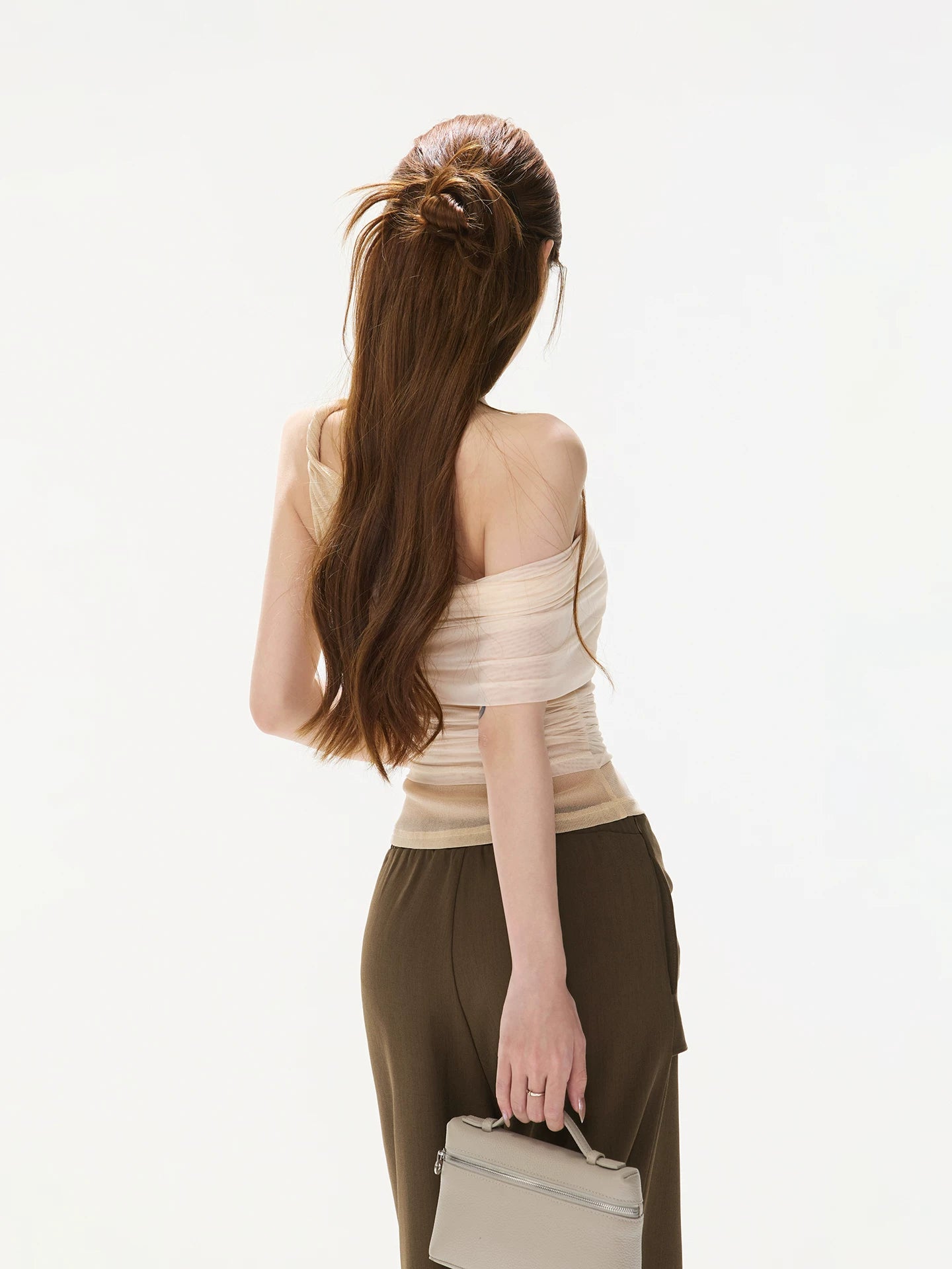 Beaded One-Shoulder Top