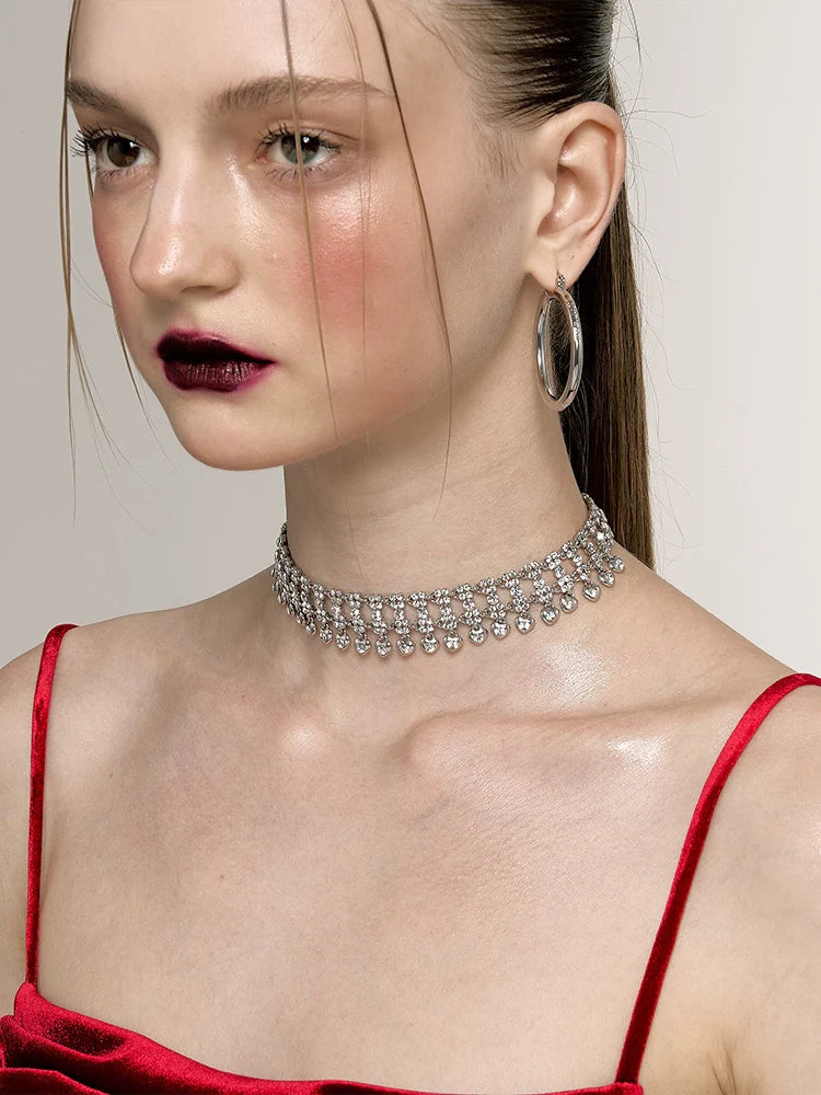 Retro Full Diamond Love Choker
