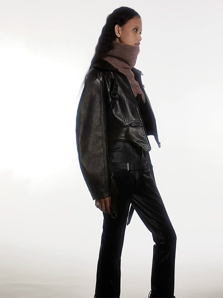 Oversized Thick Leather Jacket