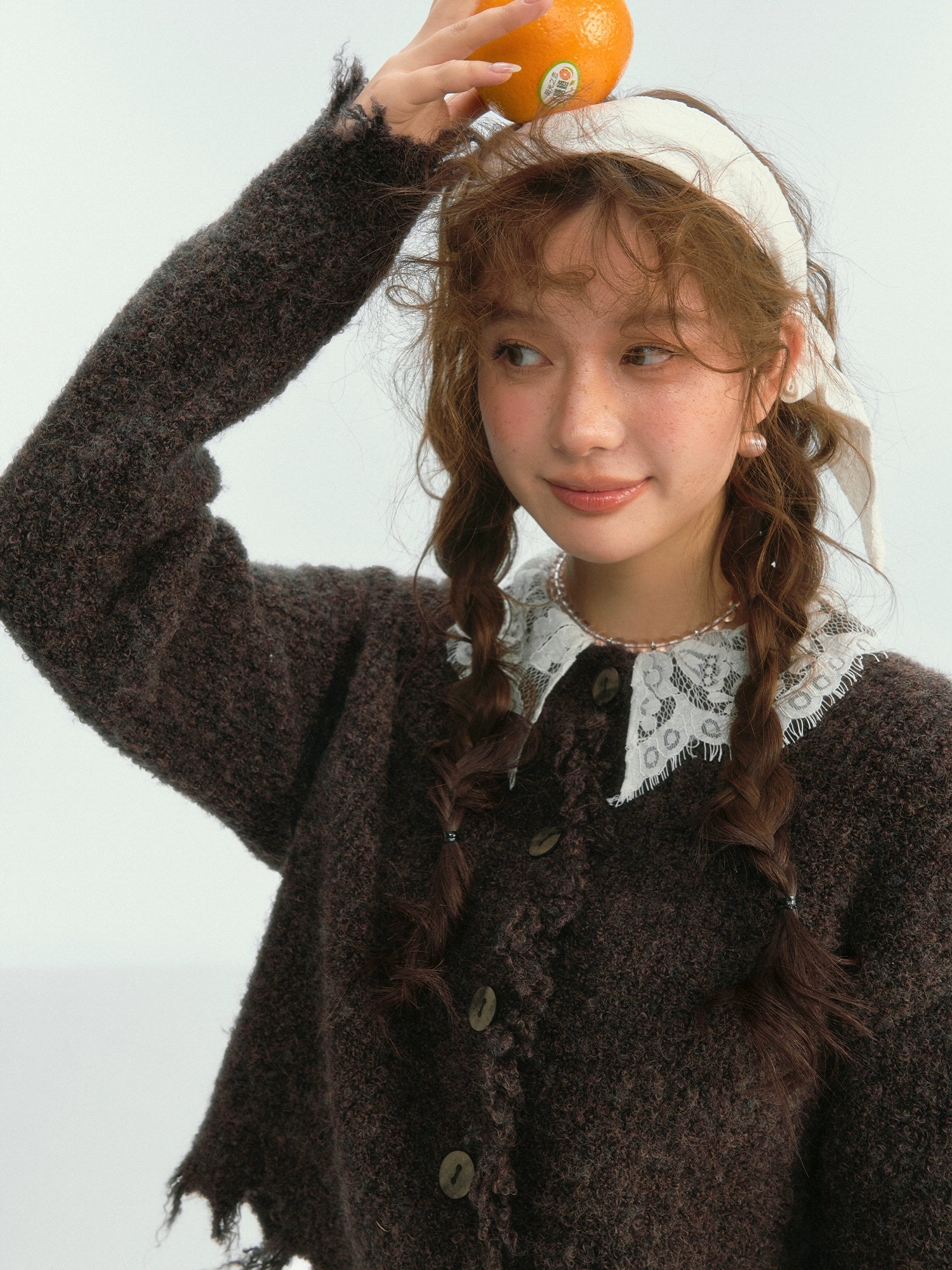 Lace Doll‑Collar Cardigan