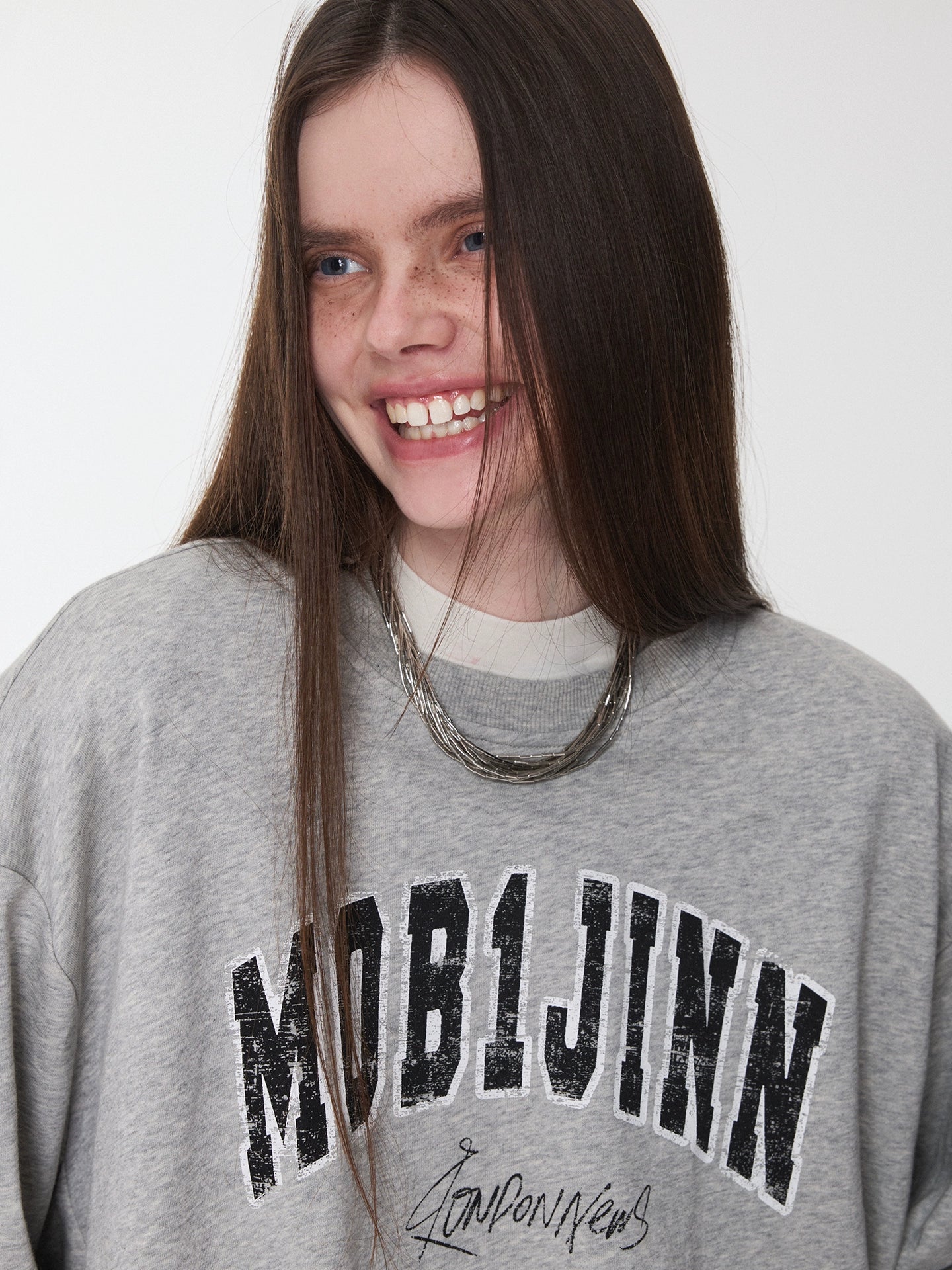 Retro Letter Print Balloon Sweatshirt
