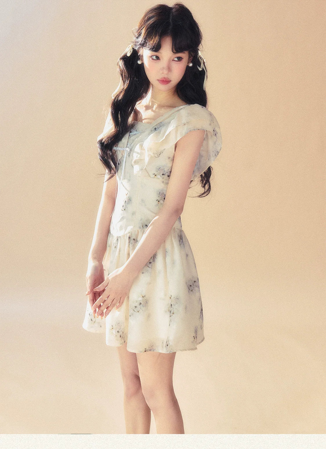 Light Purple Floral Mini Dress