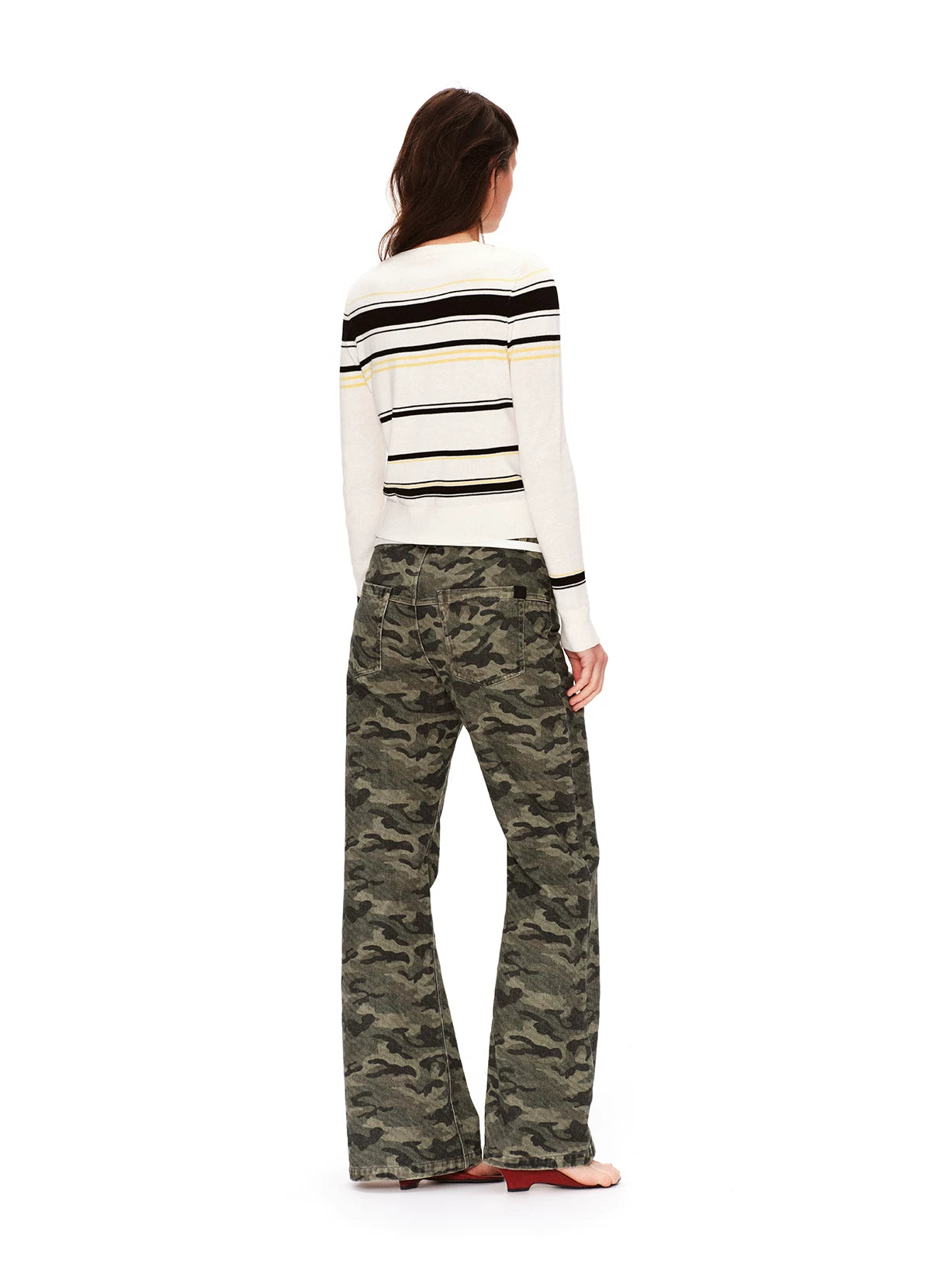 Camo Flared Wide Pants