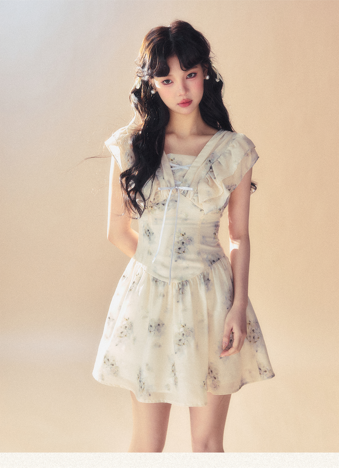 Light Purple Floral Mini Dress