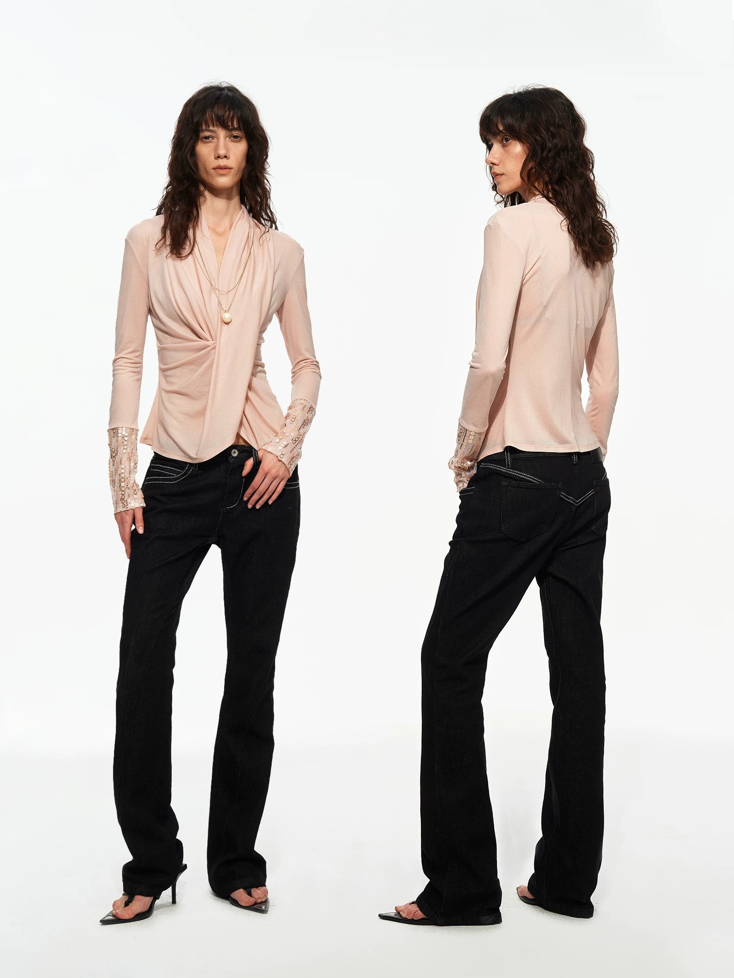 Cross Draped Acetate Top