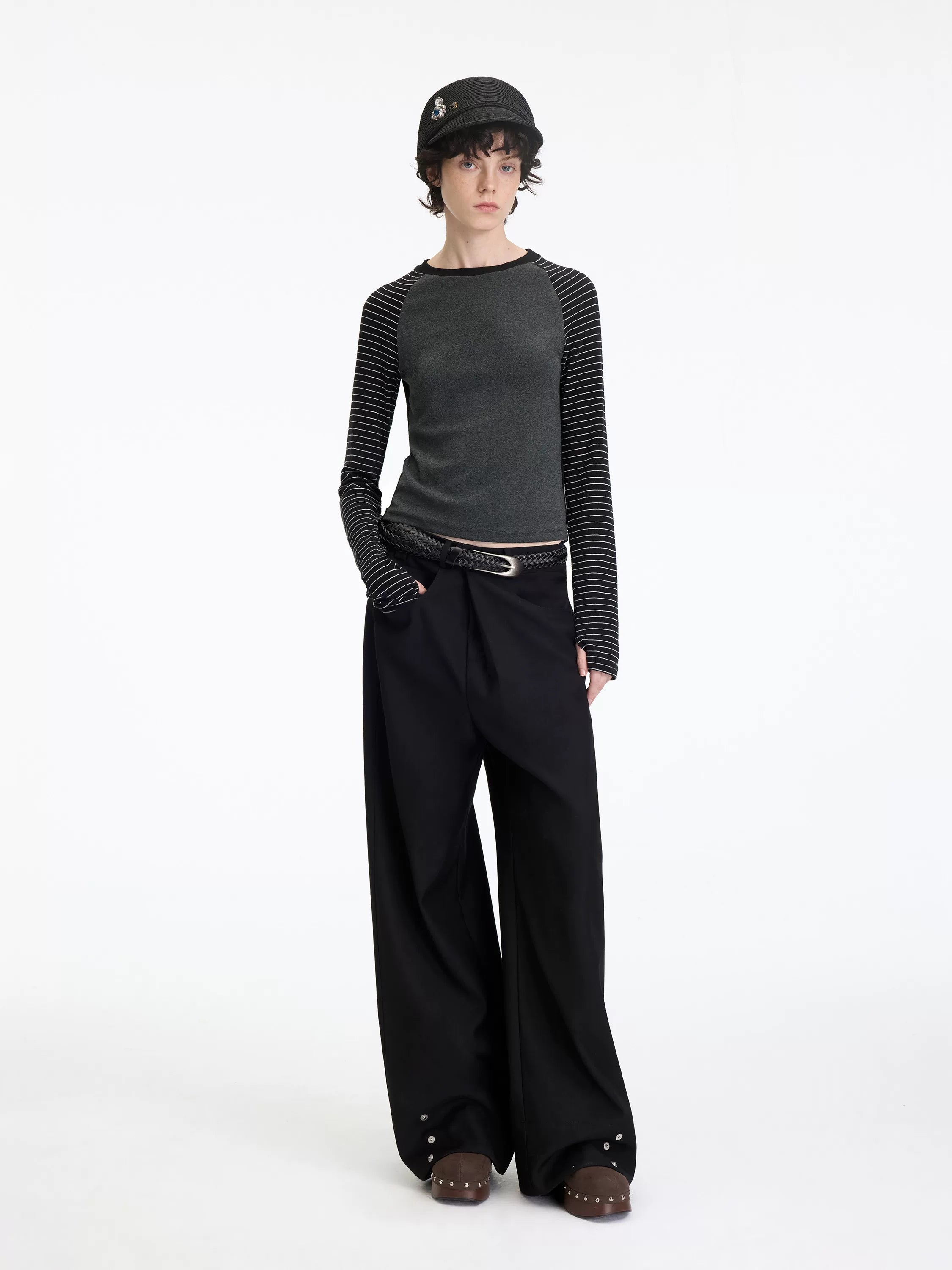 Contrast Raglan Slim Top