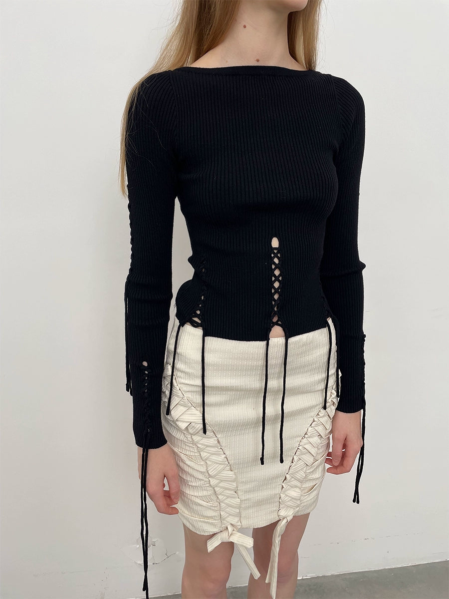 Black Coffee Reversible Tie Sweater