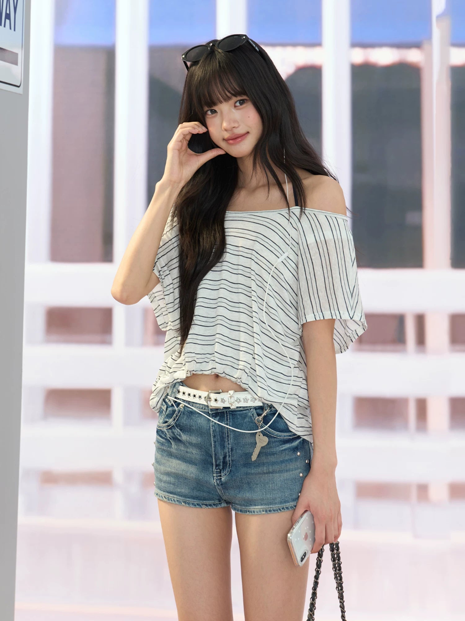 Striped Off Shoulder Top