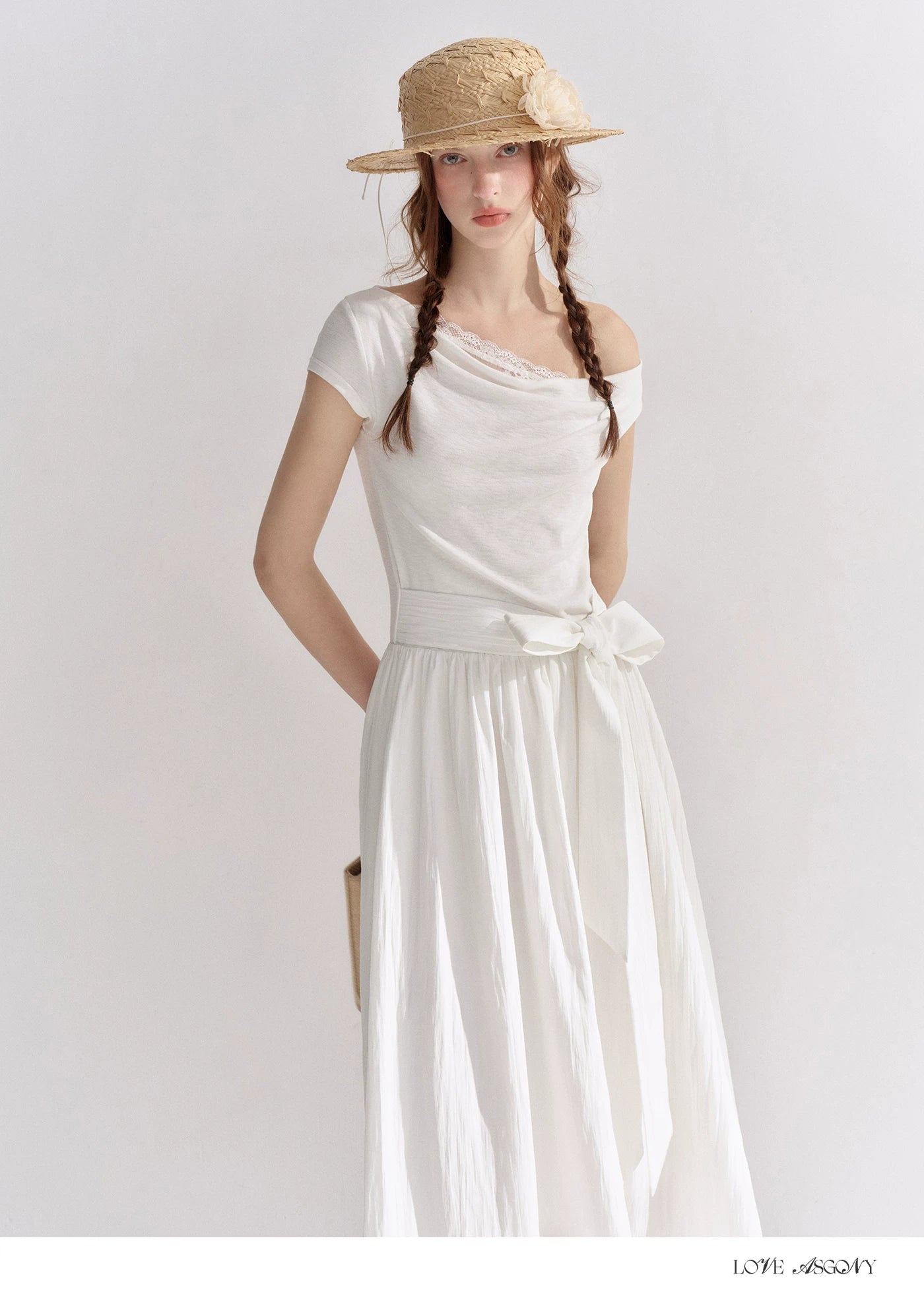 Lace Cowl-Neck Maxi Dress