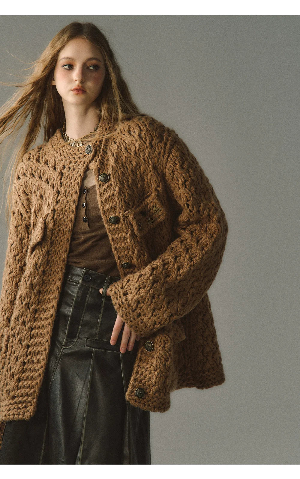 Chunky Yarn Knit Cardigan