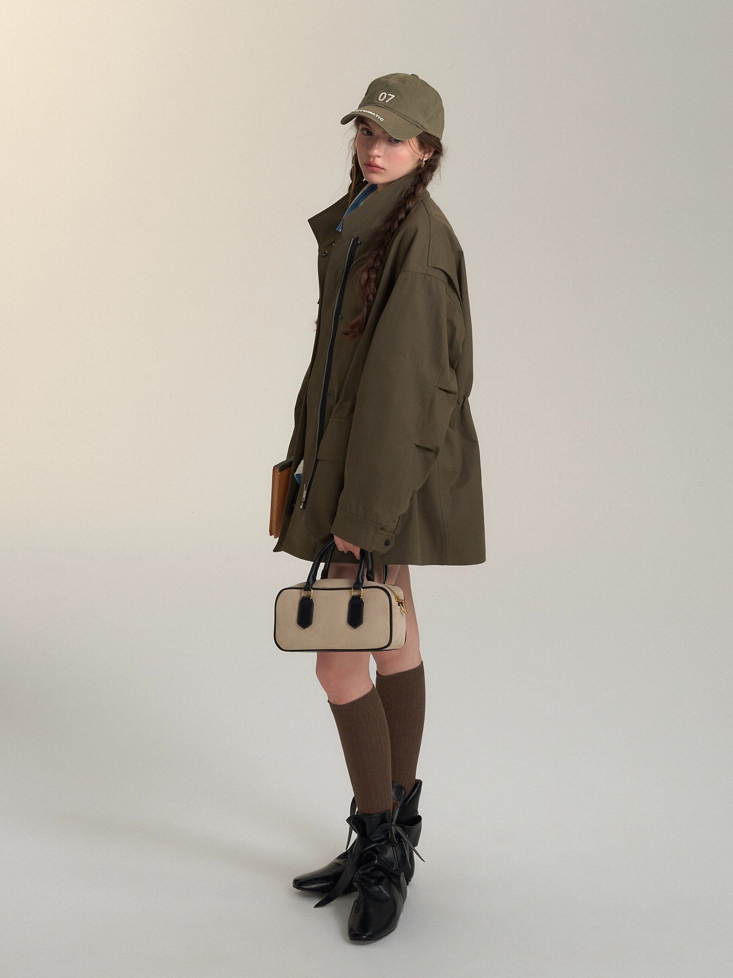 Drawstring Bow Utility Jacket