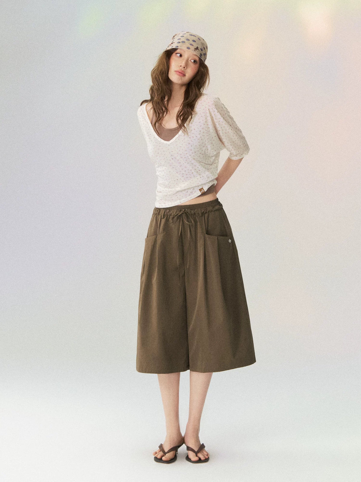 Sheer Layering Half Sleeve T-shirt