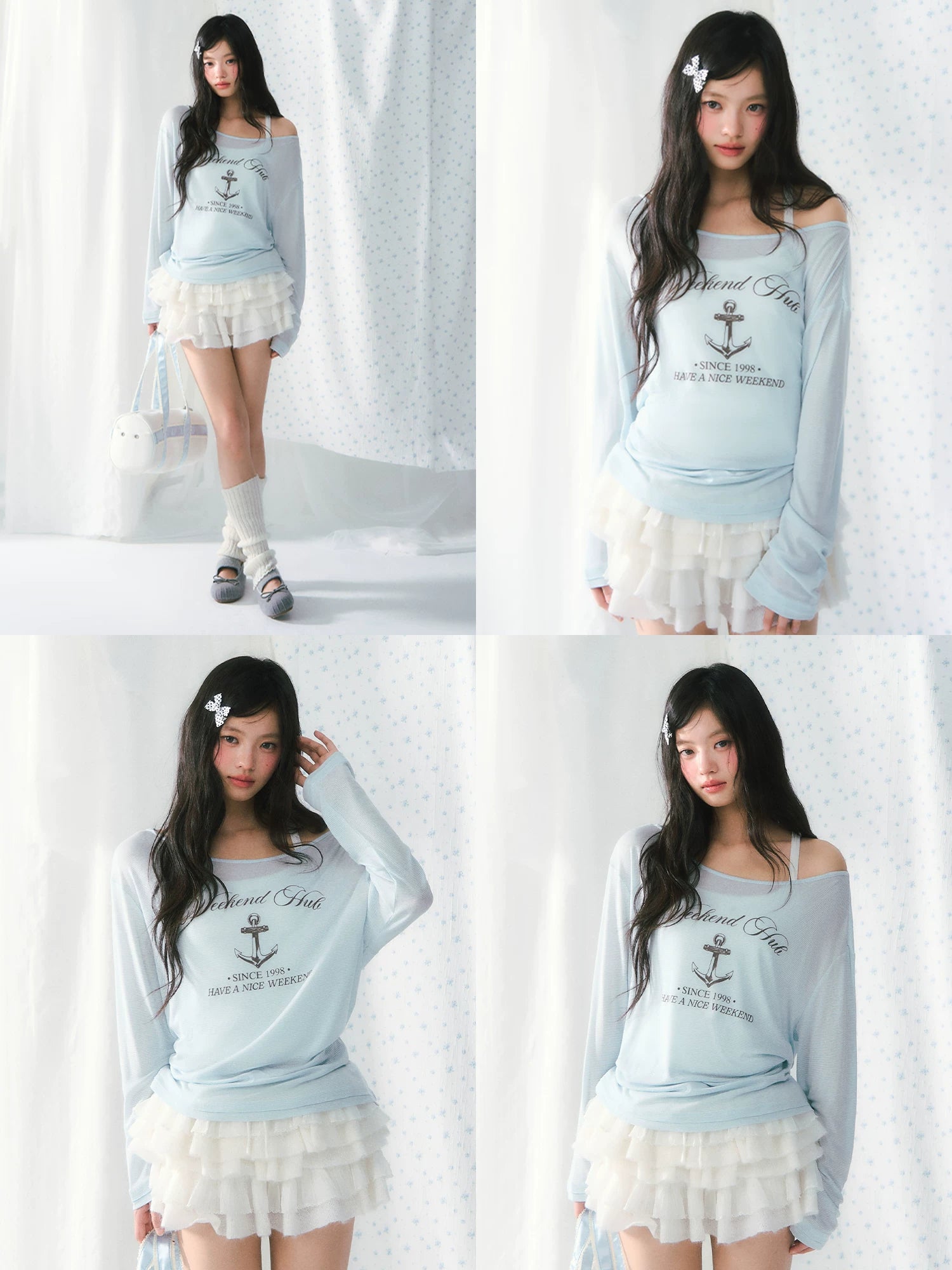 Vintage Print One-Shoulder Tee