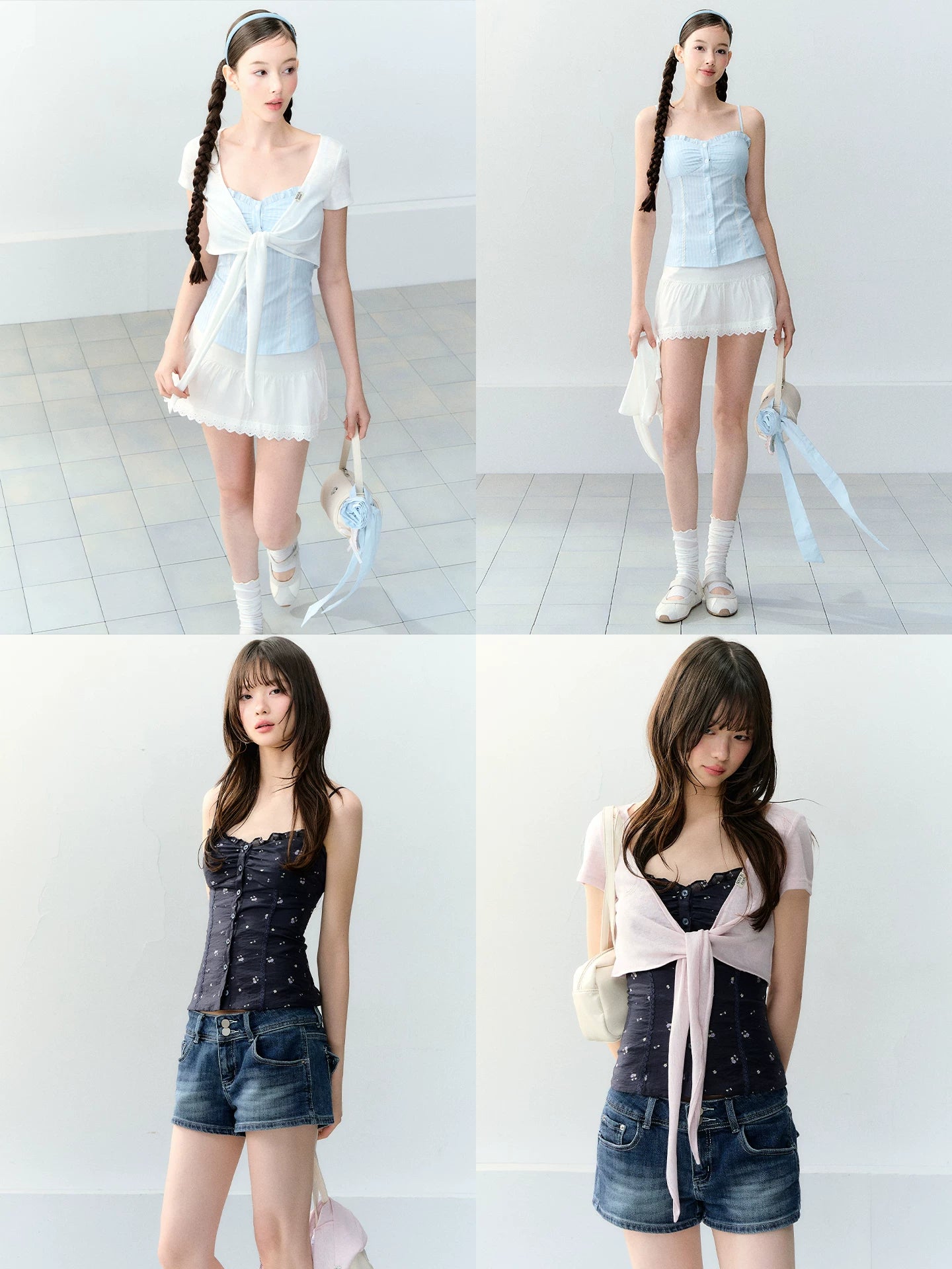 Ruched Cami & Cardigan Set