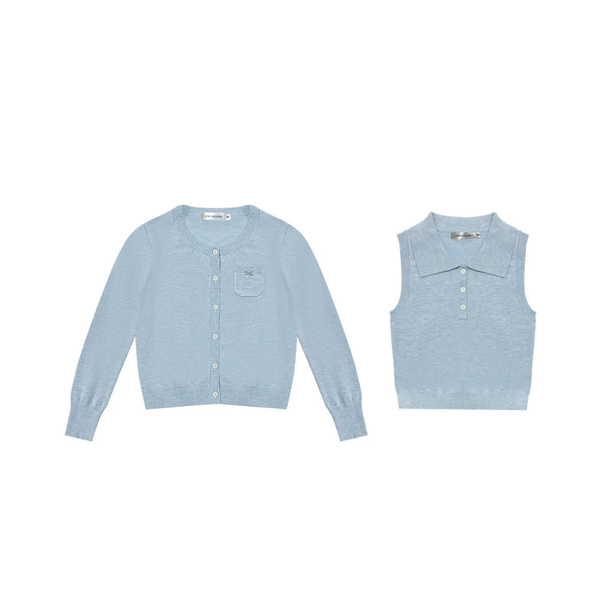 Butterfly Knot Soft Wool Sweater & Vest Set