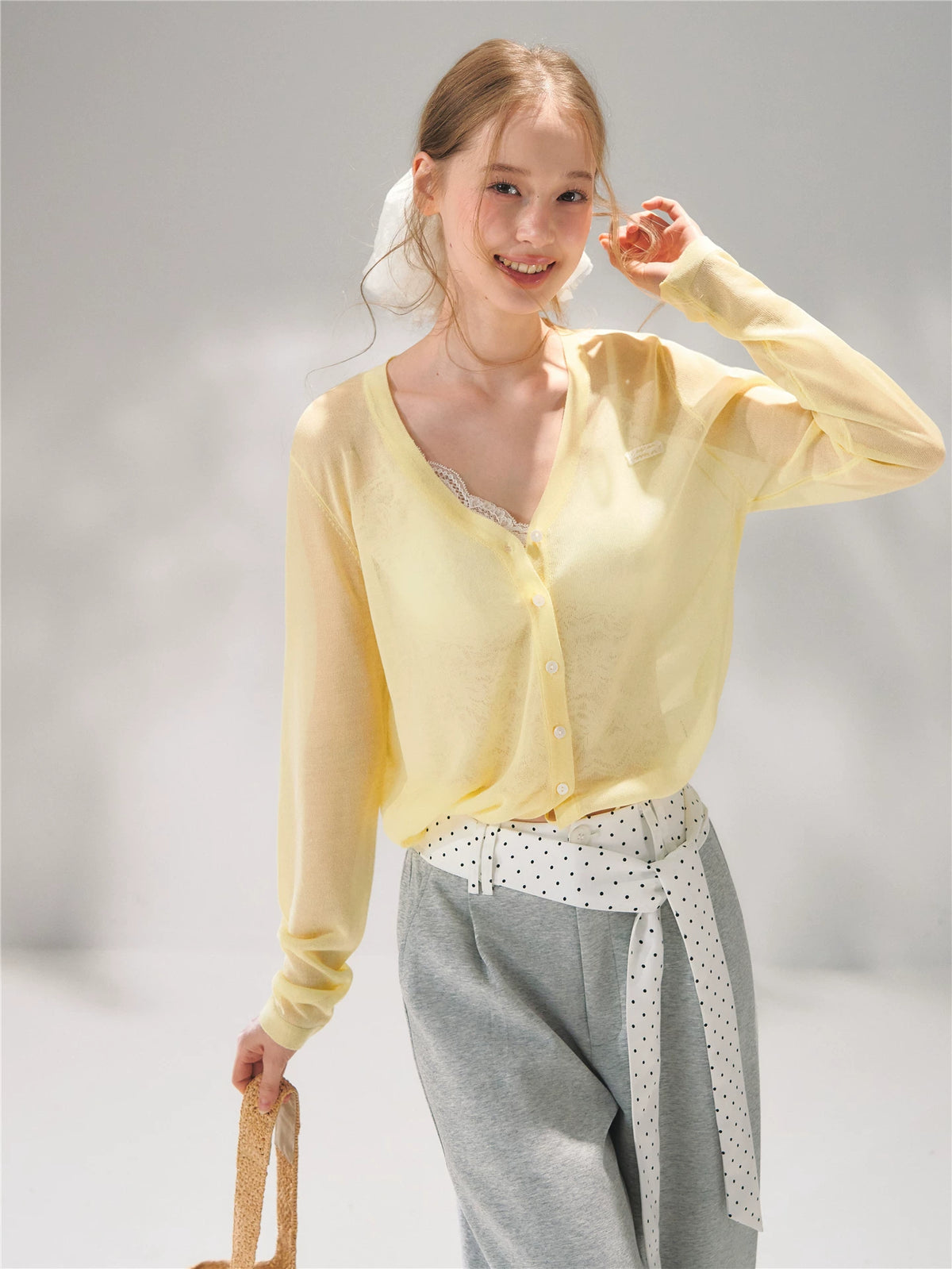 Ice Silk Tie Cardigan