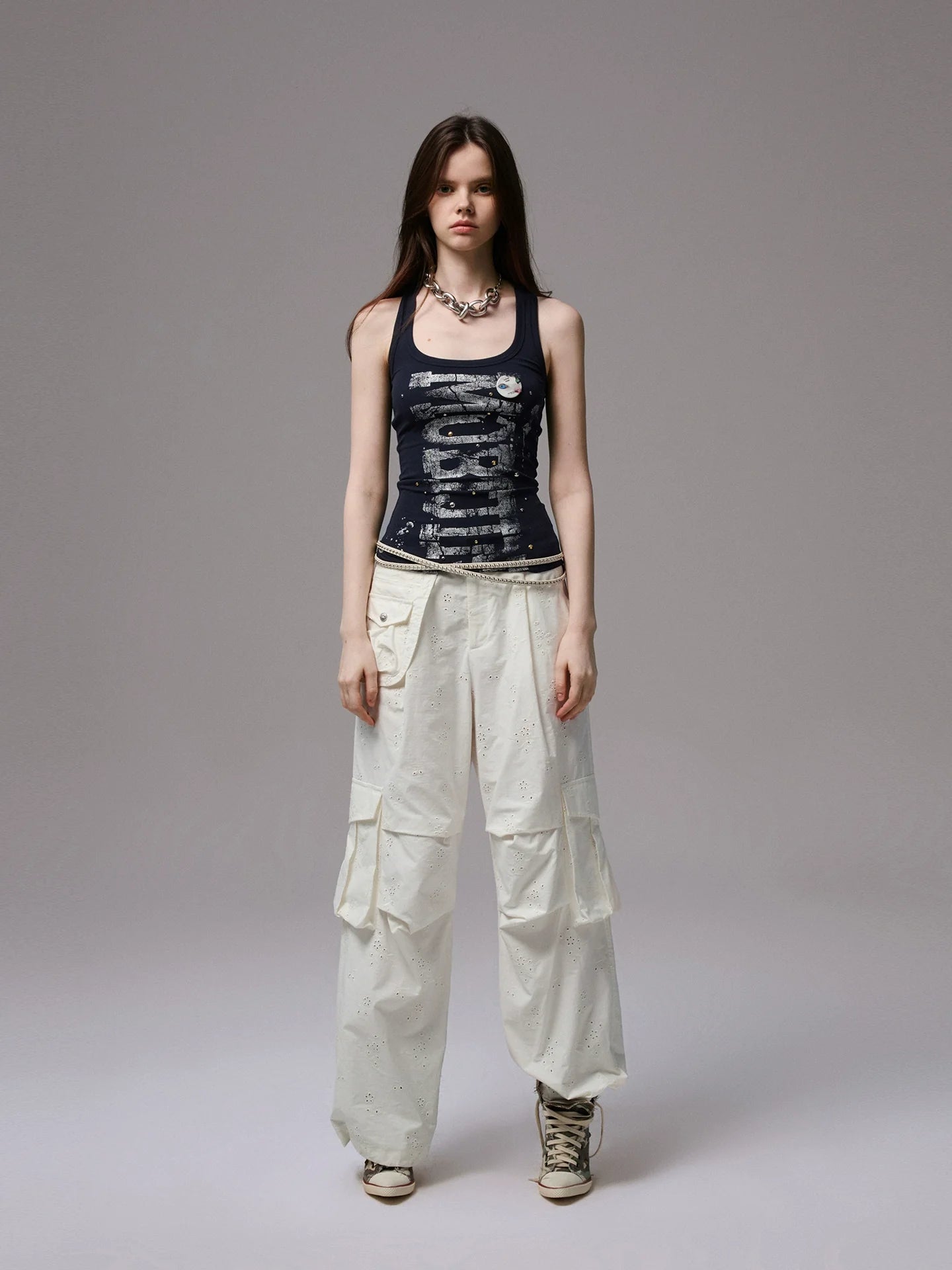 Hot-Stamped Gold & Silver Letter Printed Vest