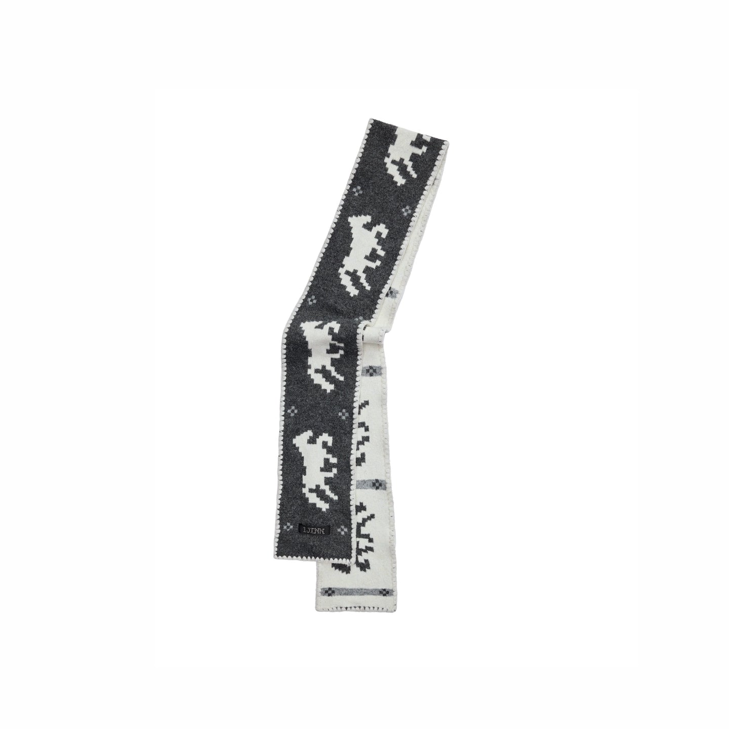 Fair Isle Pony Jacquard Knit Scarf