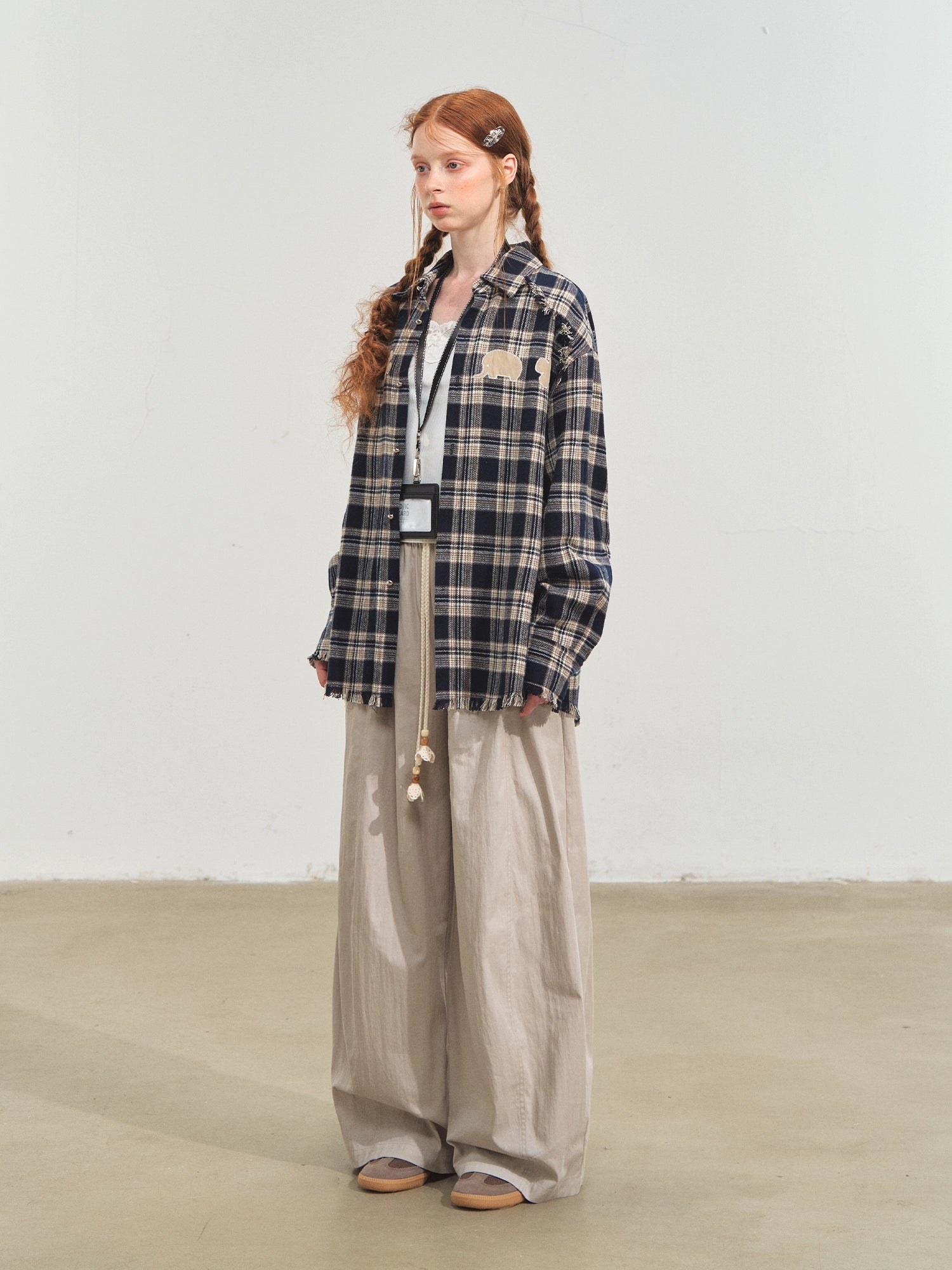 Blue & Red Fringed Plaid Shirt