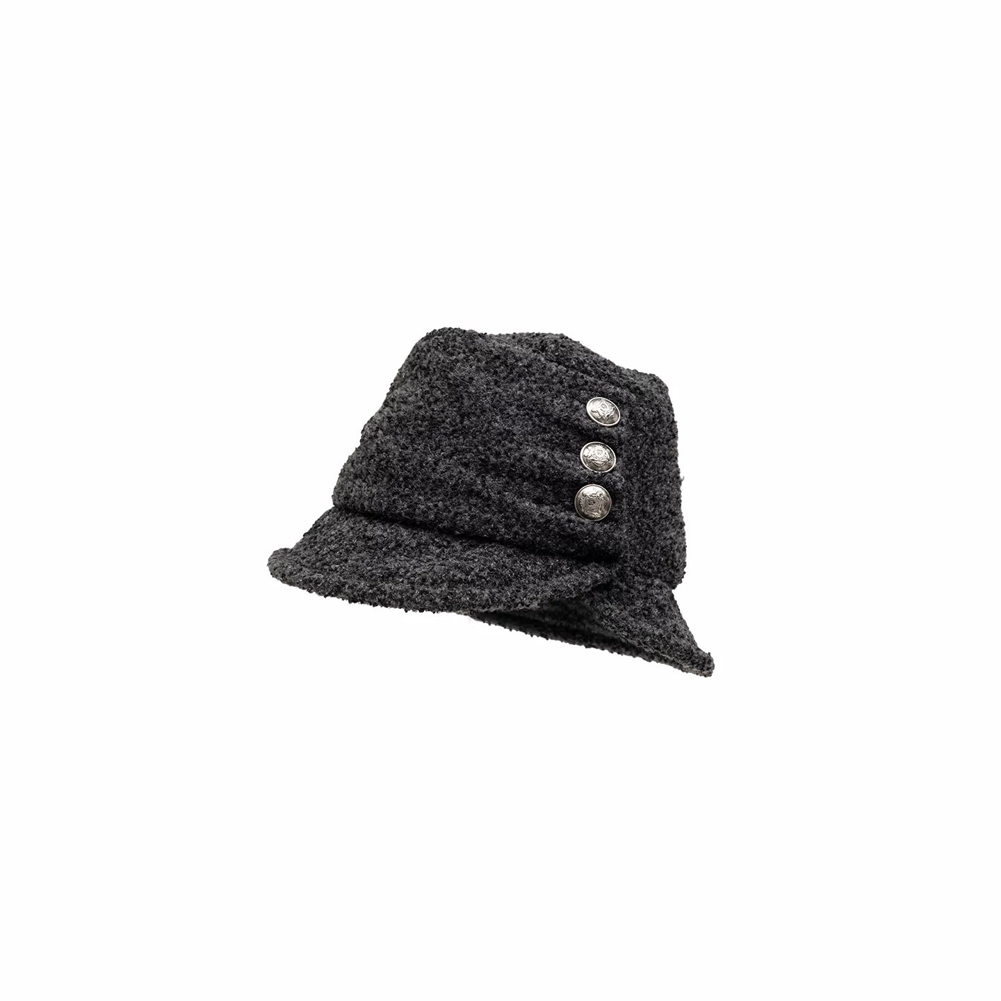 Tweed Ruched Bucket Hat